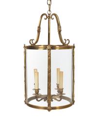 A Pair of Empire Style Brass Hall Lanterns