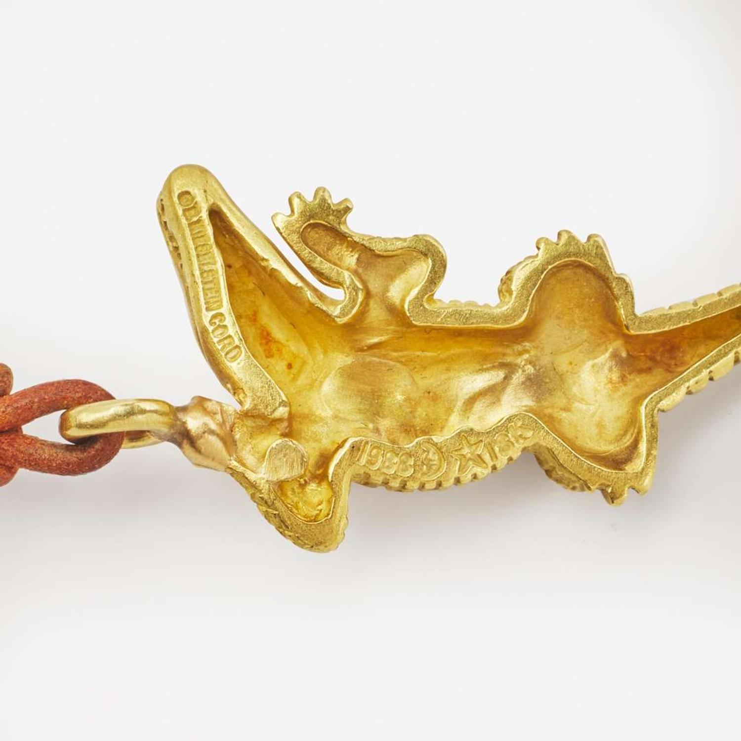 A Vintage Barry Kieselstein-Cord 18K Gold Alligator Necklace Kieselstein-Cord