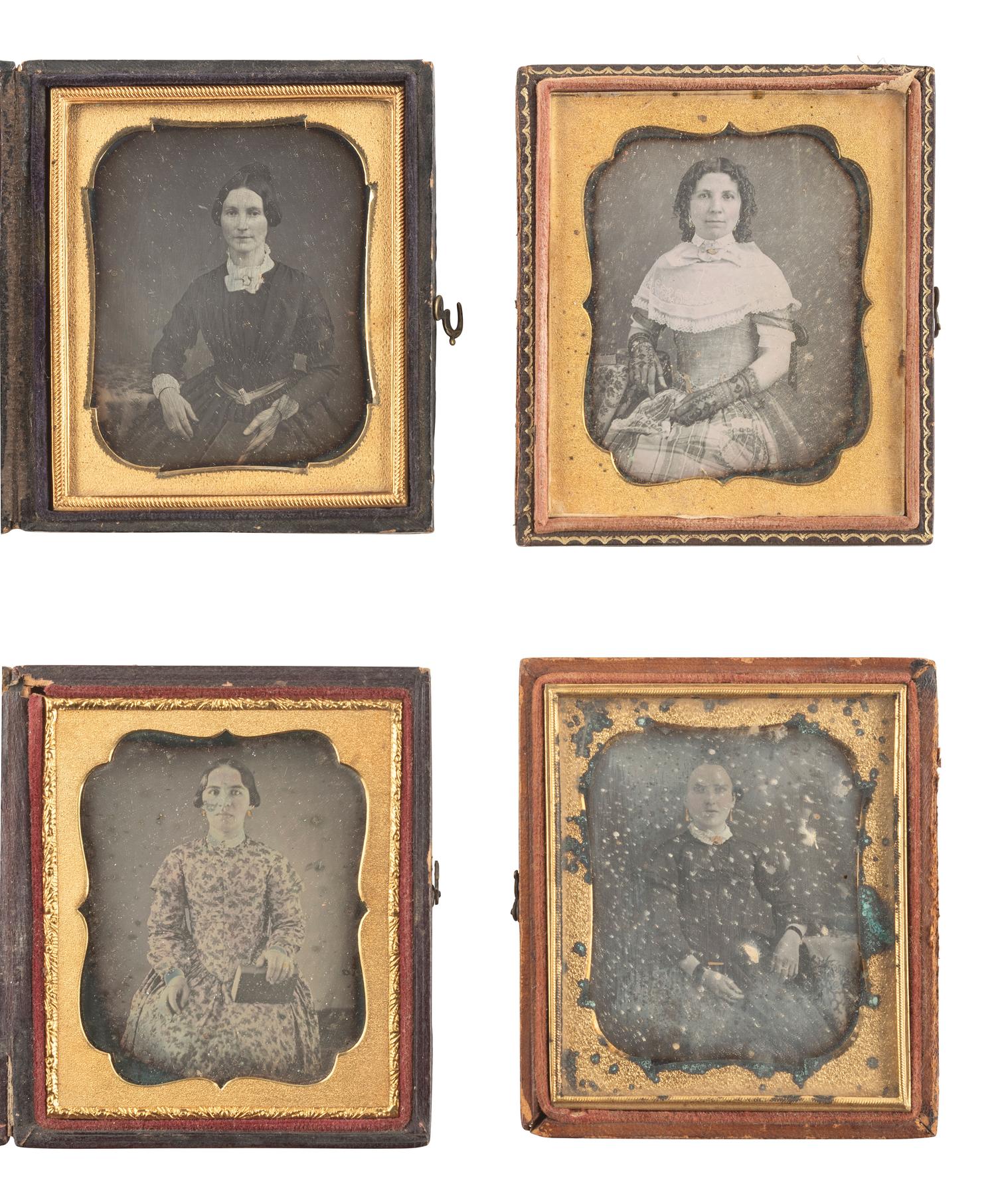 [EARLY PHOTOGRAPHY]. 32 sixth plate daguerreotype portraits of young to middle-aged women.