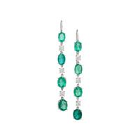 EMERALD AND DIAMOND PENDANT EARRINGS