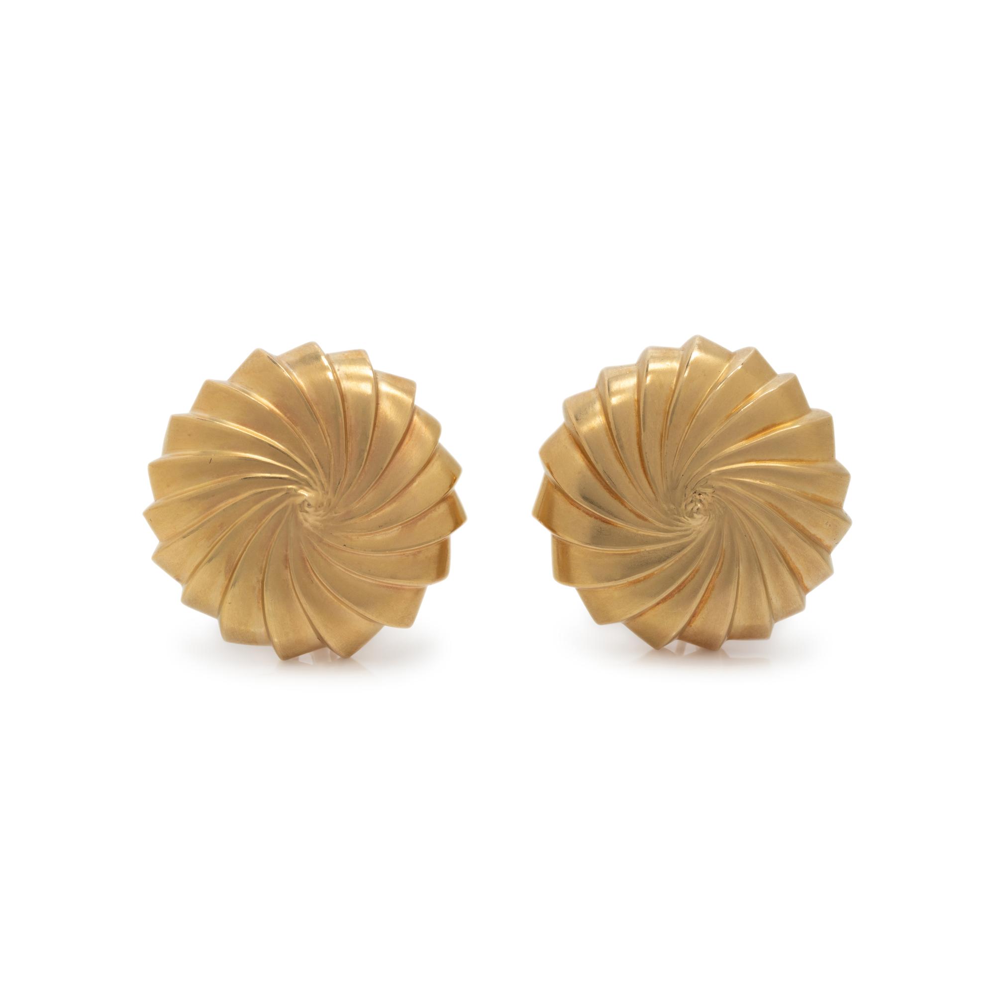 ANGELA CUMMINGS, YELLOW GOLD EARCLIPS