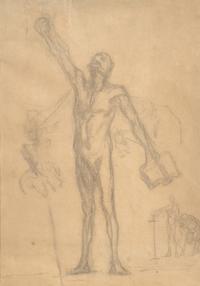 Homme Assis dans un Fauteuil; with Don Quixote Nu, Debout (A Double-Sided Work)