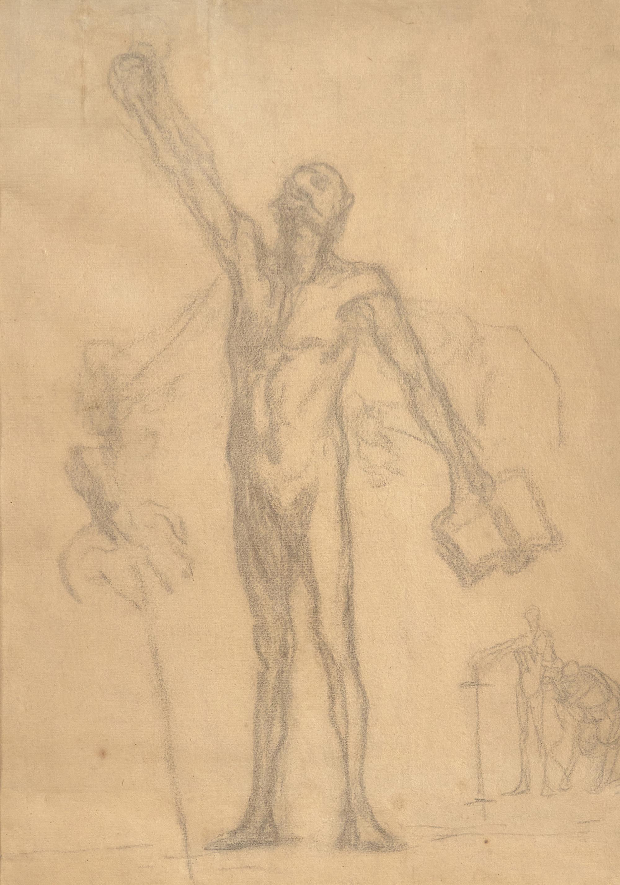 Homme Assis dans un Fauteuil; with Don Quixote Nu, Debout (A Double-Sided Work)