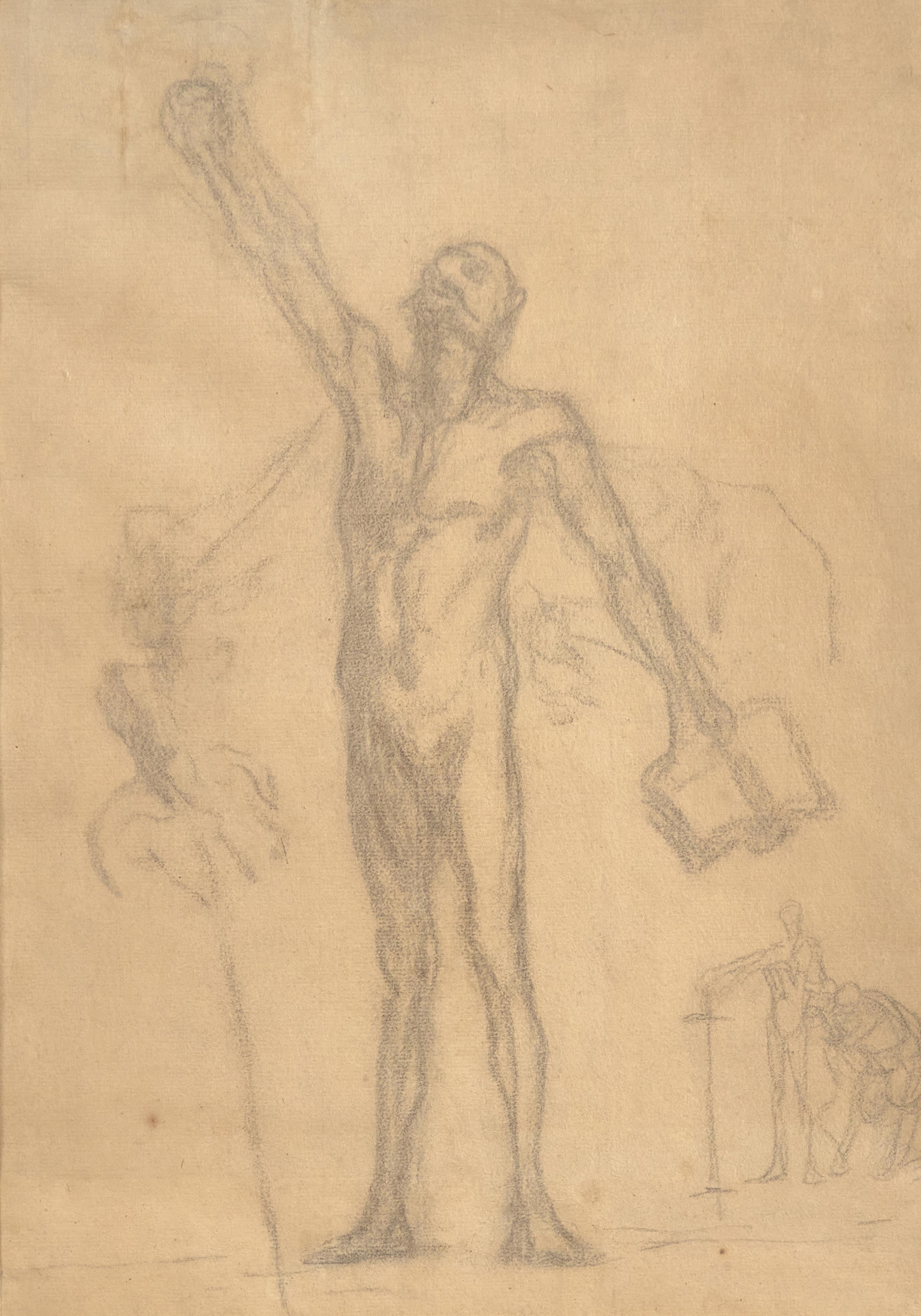 Homme Assis dans un Fauteuil; with Don Quixote Nu, Debout (A Double-Sided Work)