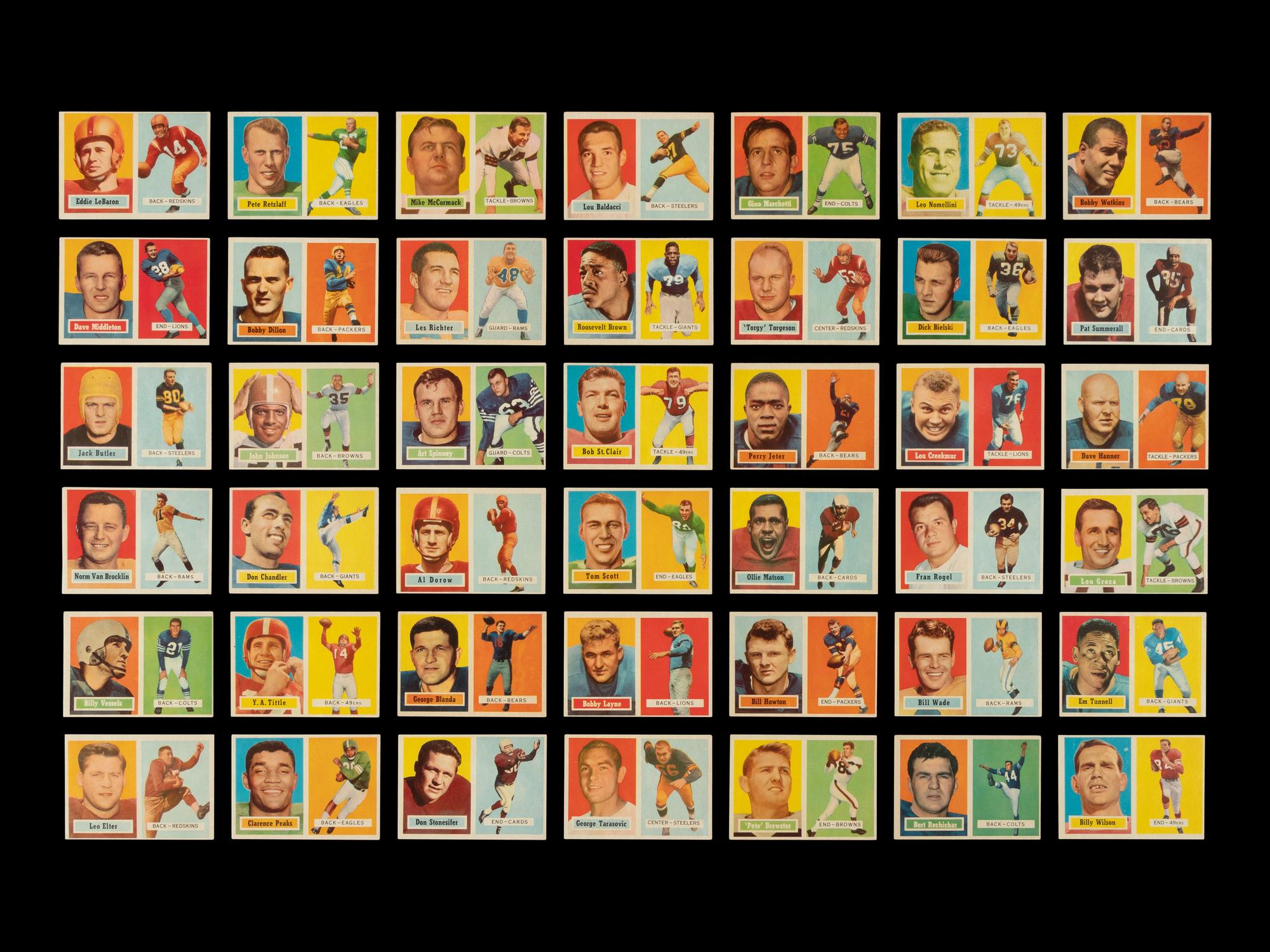 A Near Set of 1957 Topps Football Cards (150/154)