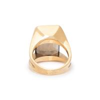YELLOW GOLD AND SMOKEY QUARTZ RING