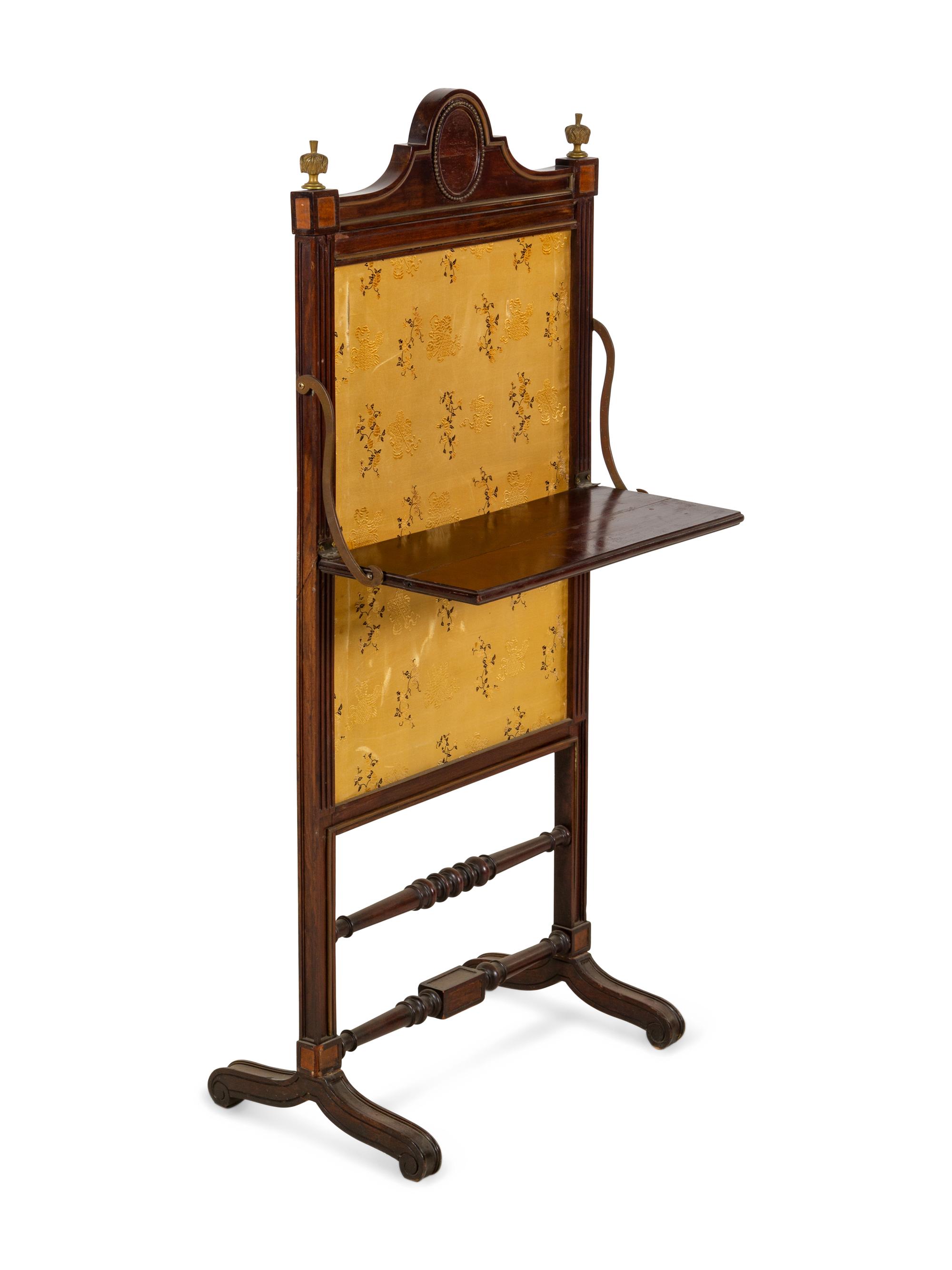 An English Mahogany Fire Screen — 19th Century