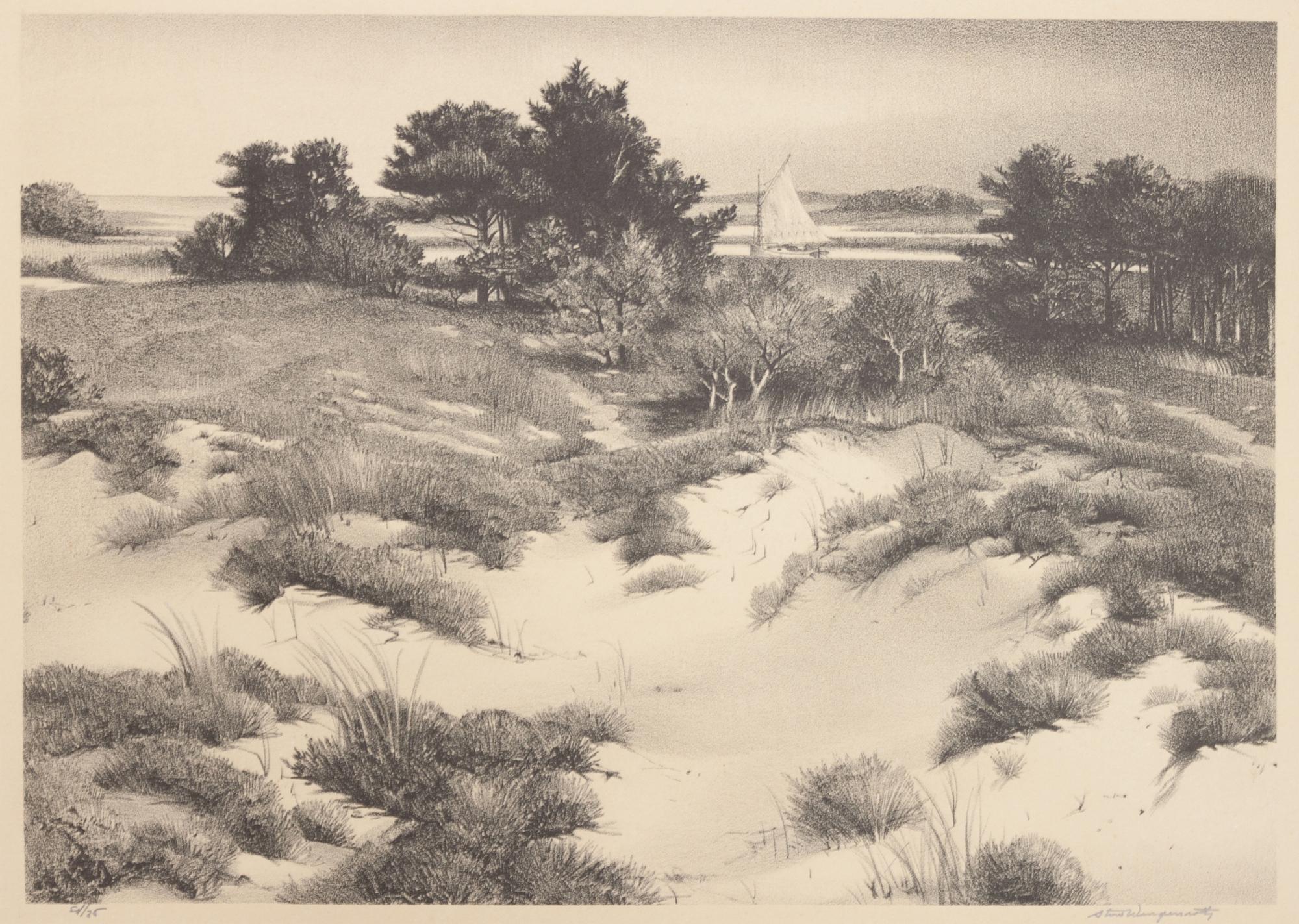 A group of three prints of Ogunquit, Maine ( Cat Boat , 1951; Fog From the Sea , 1951; Storm Ledge , 1950)