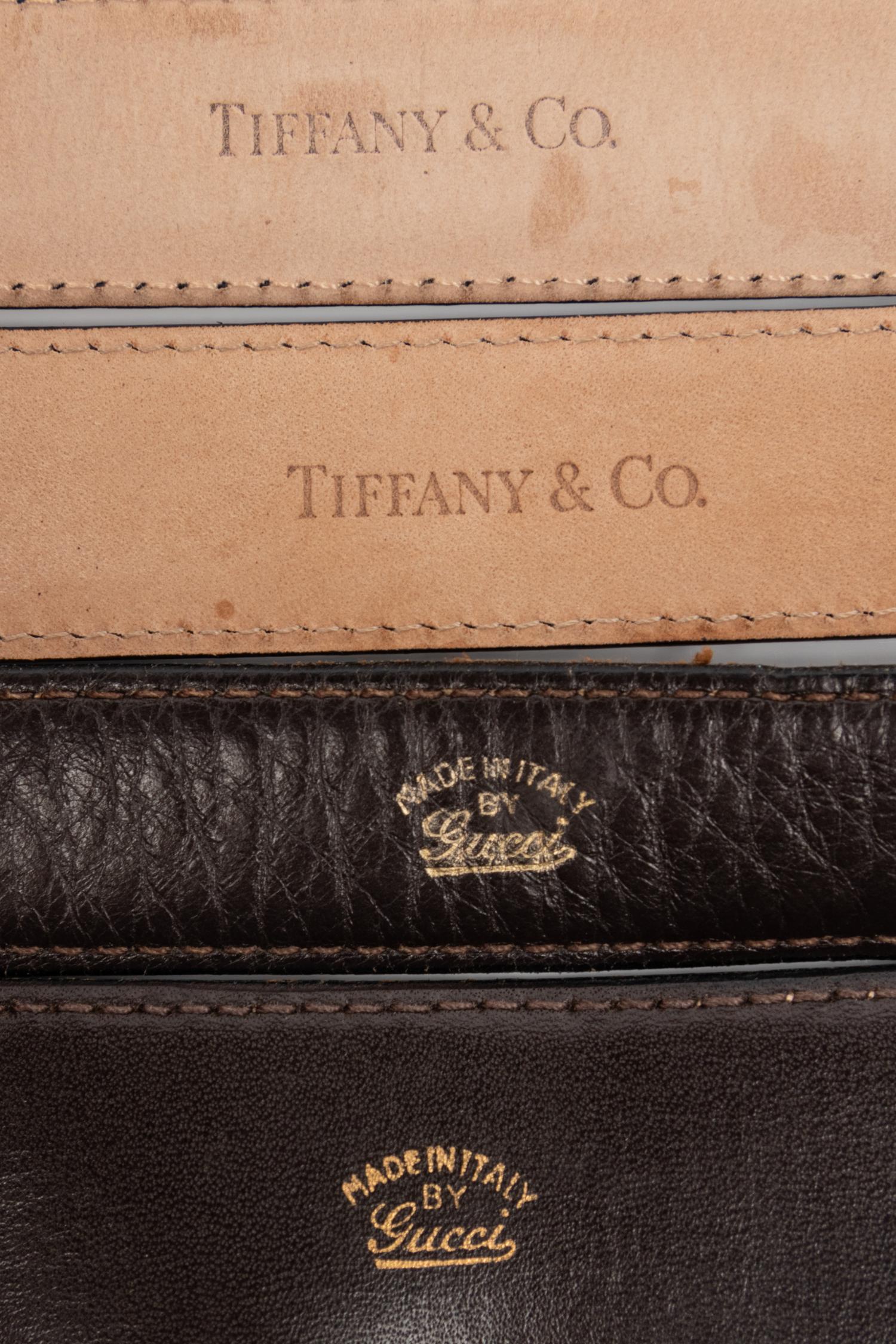 Four Designer Belts: Two Tiffany & Co. & Two Gucci