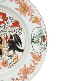 A Chinese Export Porcelain Parcel-Gilt Armorial Plate
