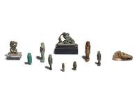 Ten Egyptian Faience Thoth Amulets