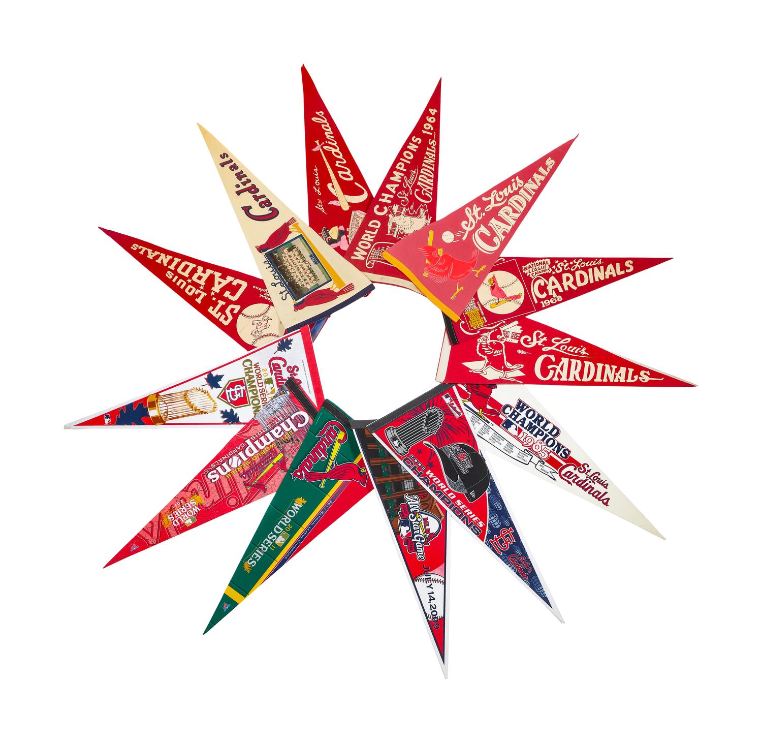 A Collection of St. Louis Cardinals Pennants Including Vintage Issues