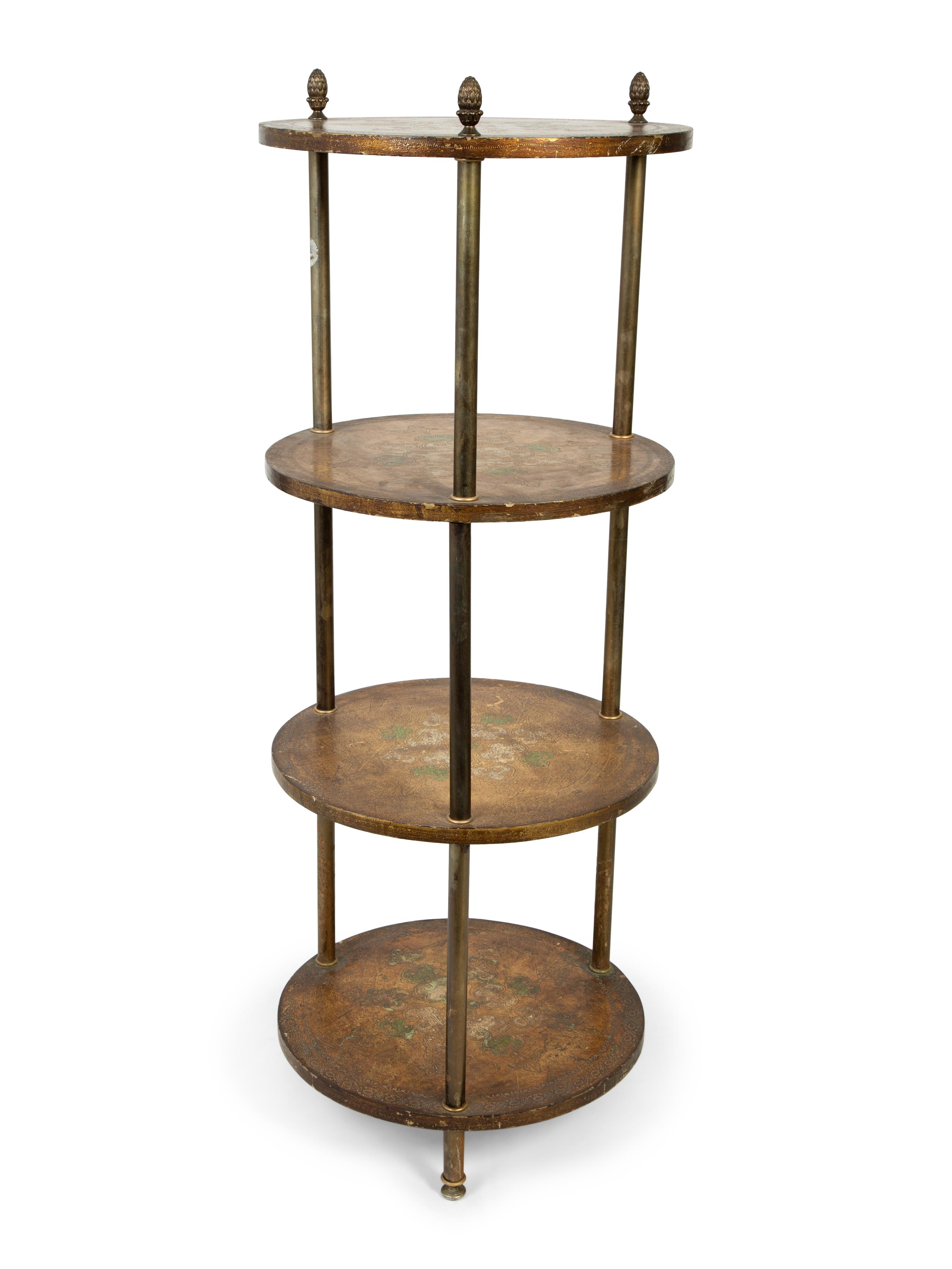 A Florentine Style Gilt Lacquer Round Four-Tier Etagere — CIRCA 1920