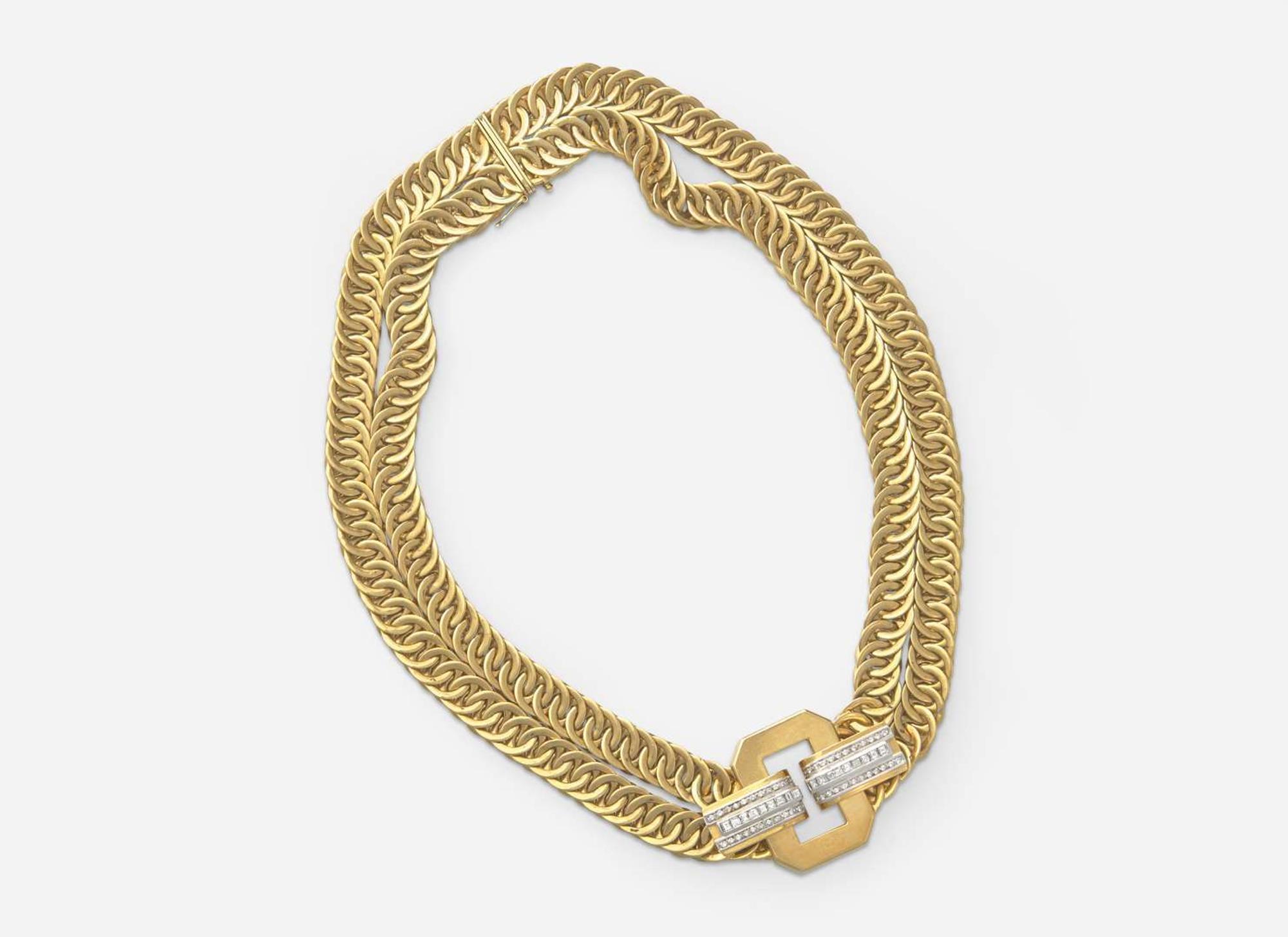 An 18K Yellow Gold and Diamond Necklace by Weingrill