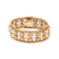YELLOW GOLD AND CULTURED PEARL BRACELET