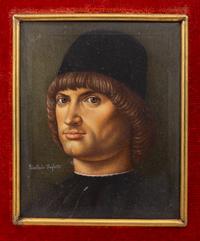 A Collection of Nine Framed Italian Miniature Portraits