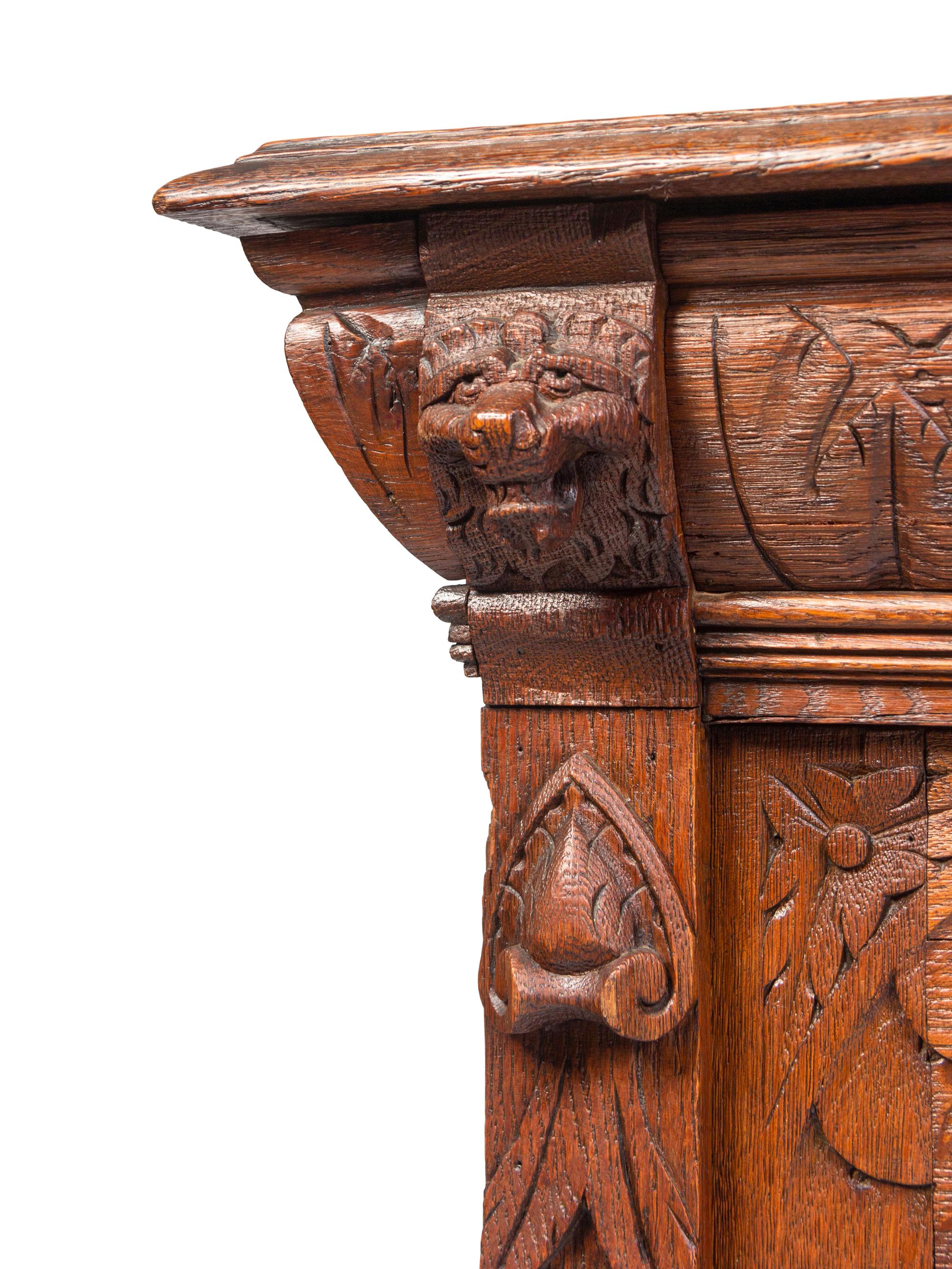 A Renaissance Revival Carved Oak Cabinet