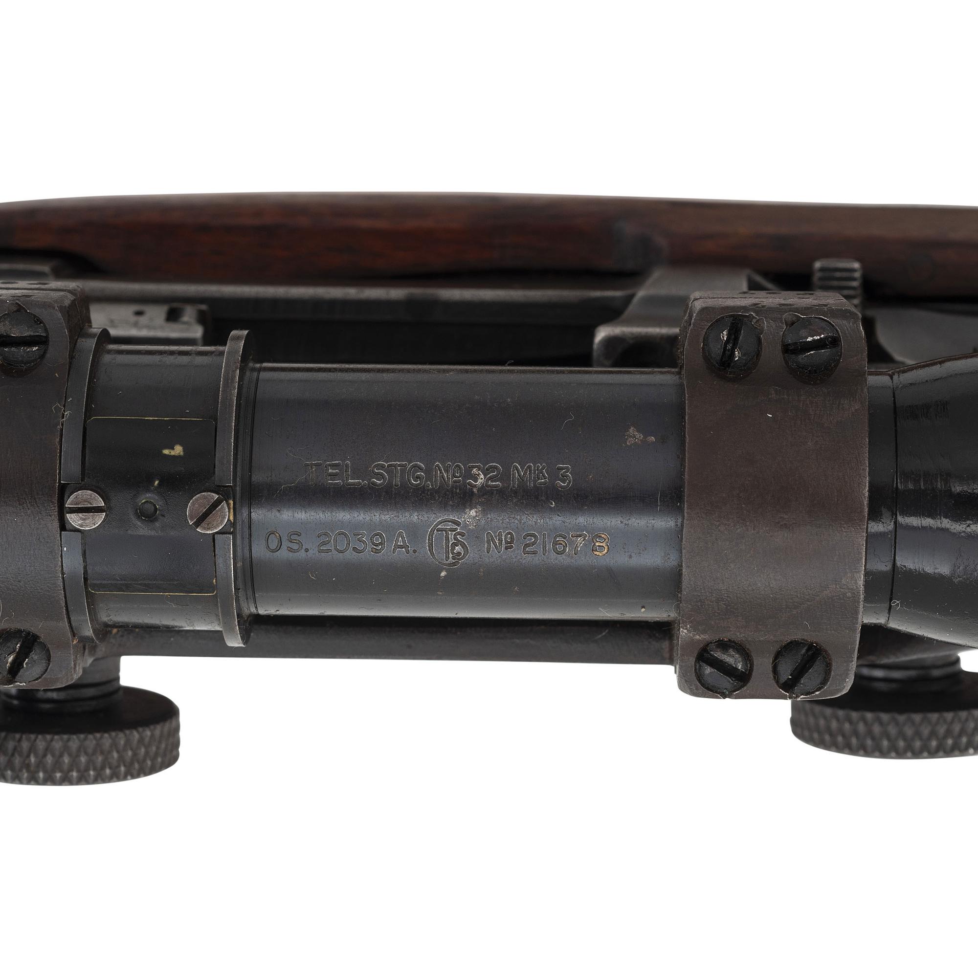 ** WWII-era Enfield R.O.F.M. No.4 Mk.1 Rifle in Sniper Configuration with Accessories and Scope