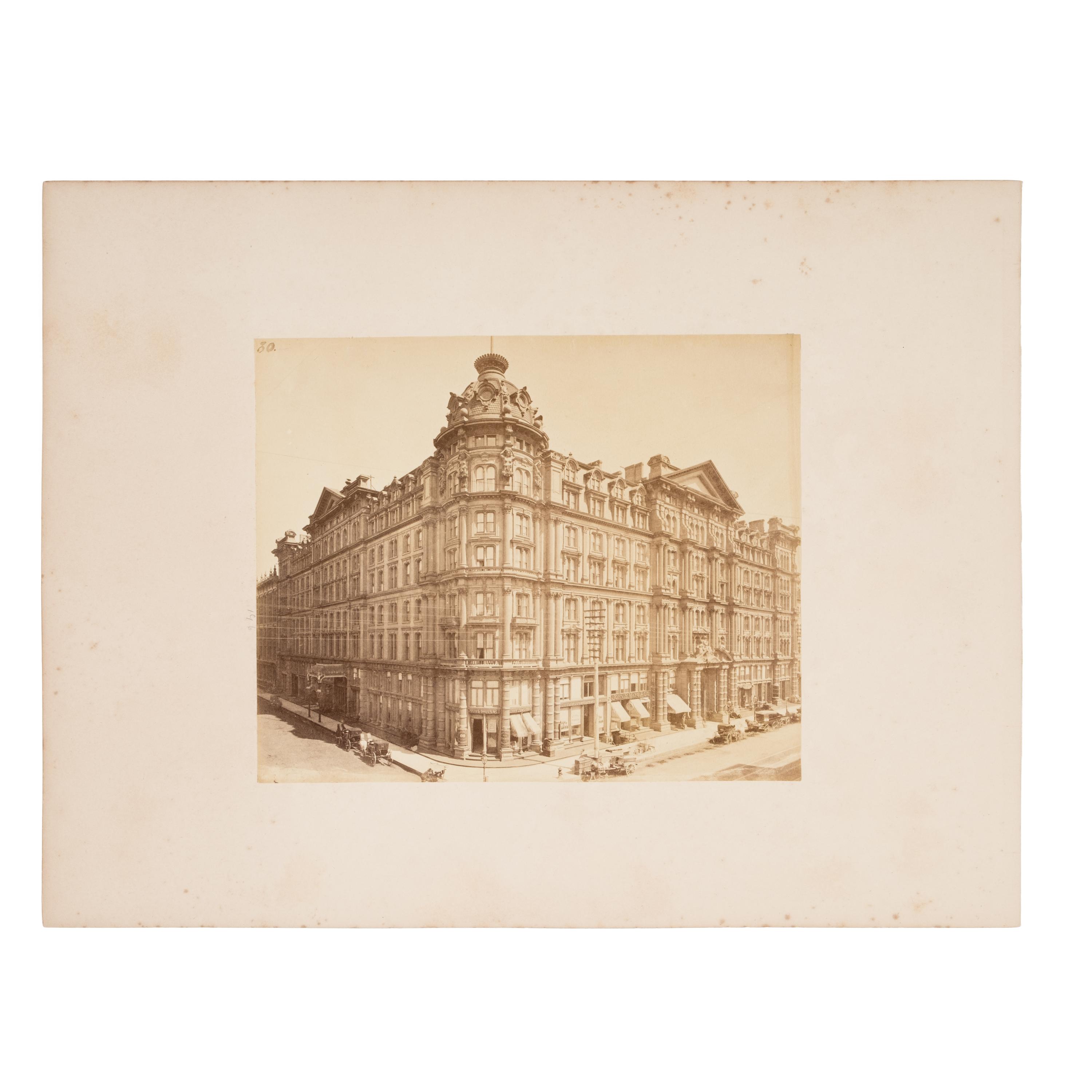 [Chicago Fire]. A collection of approx. 80 CDVs, cabinet cards, albumen prints, and glass slides taken after the Chicago Fire of 1871.