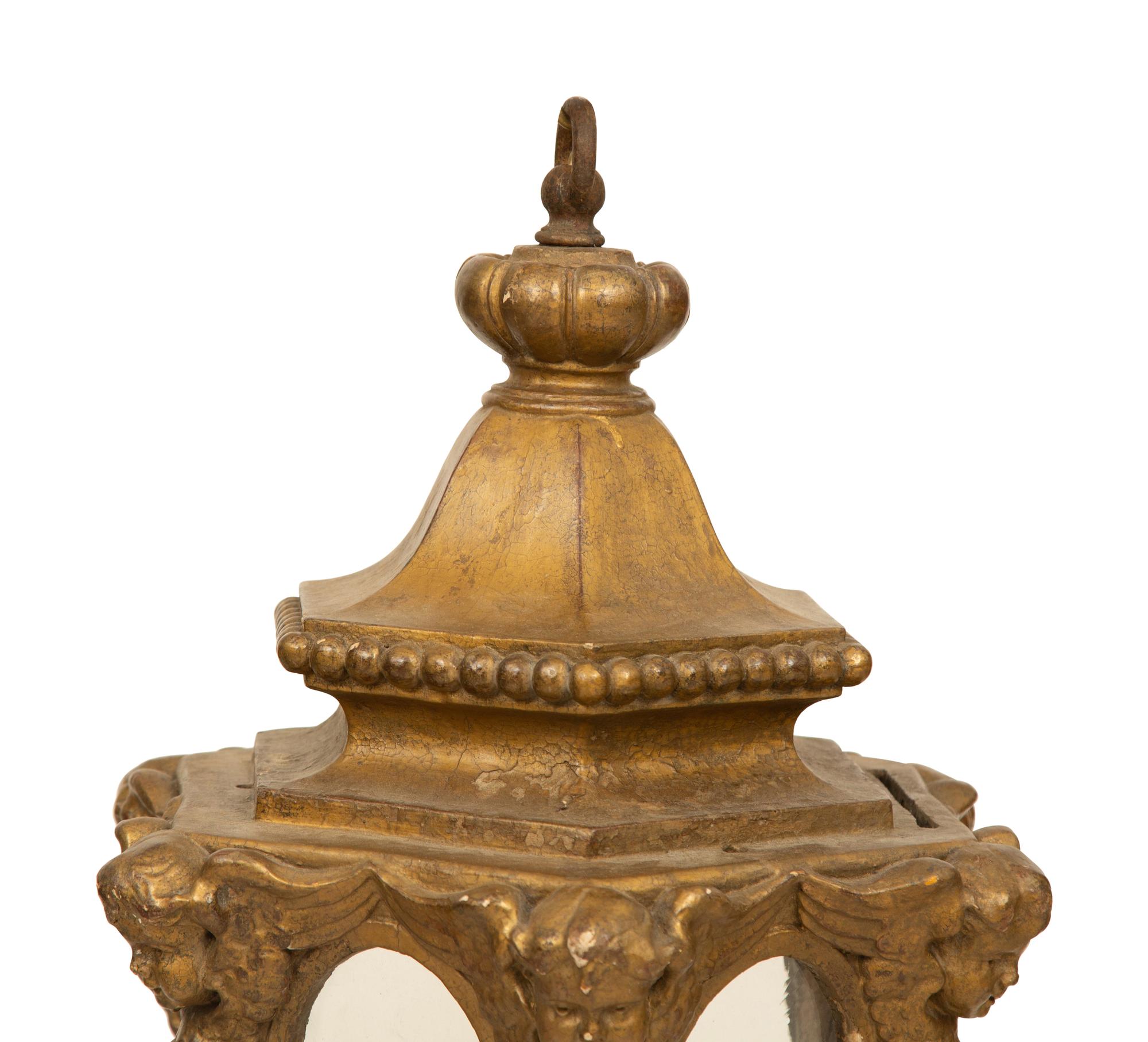 An Italian Baroque Style Giltwood Lantern — 19th Century