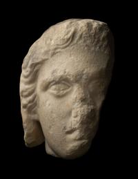A Greek Fragmentary Marble Male Head
