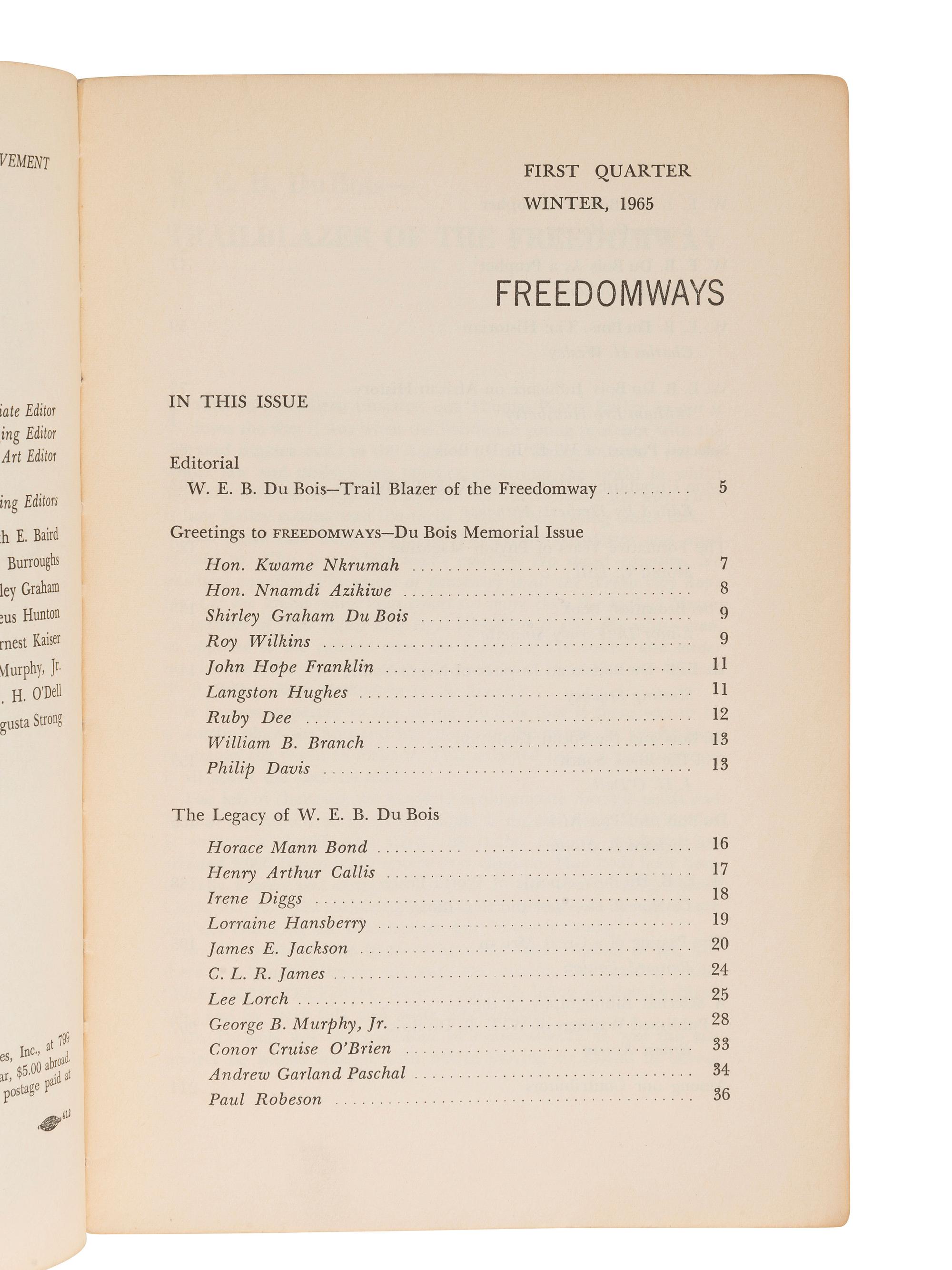 [DU BOIS, W. E. B.]. A Souvenir Program in Memory of Dr. William E. Burghardt Du Bois 1868-1963 .