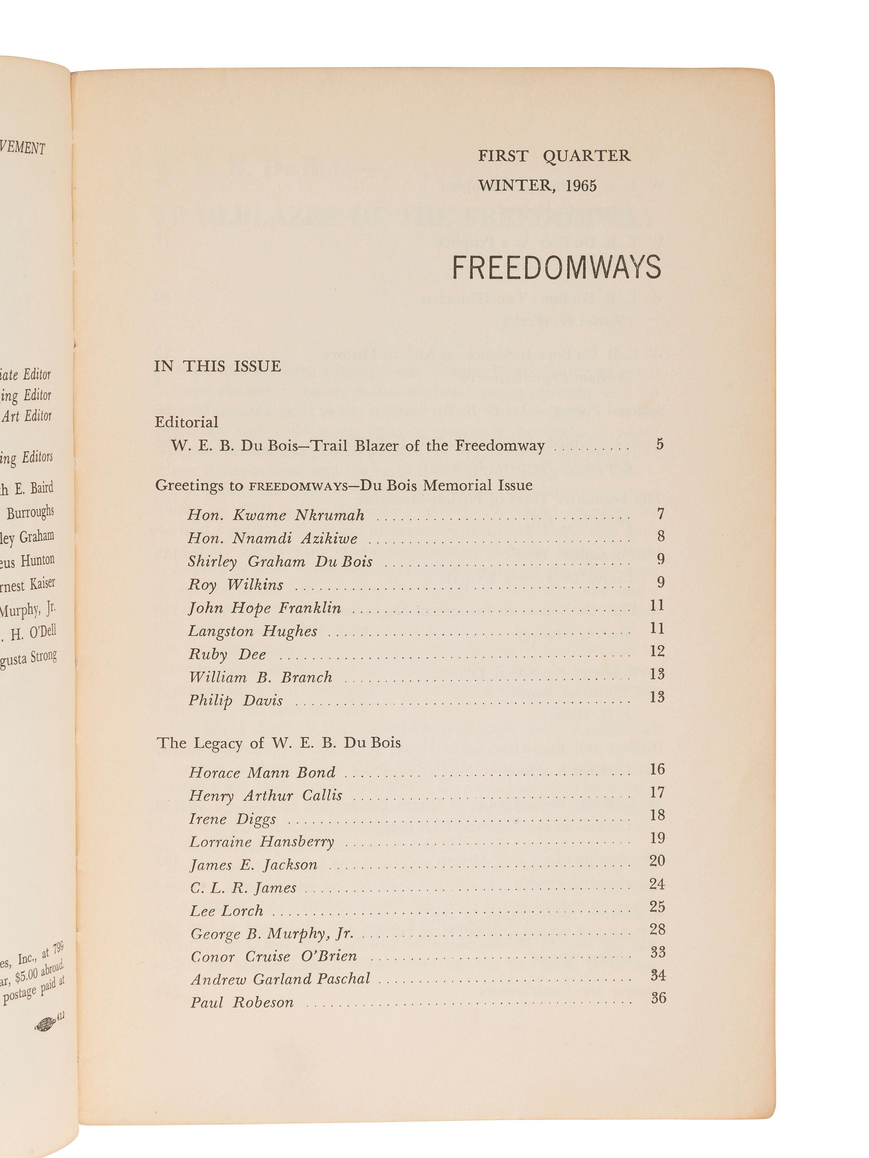 [DU BOIS, W. E. B.]. A Souvenir Program in Memory of Dr. William E. Burghardt Du Bois 1868-1963 .