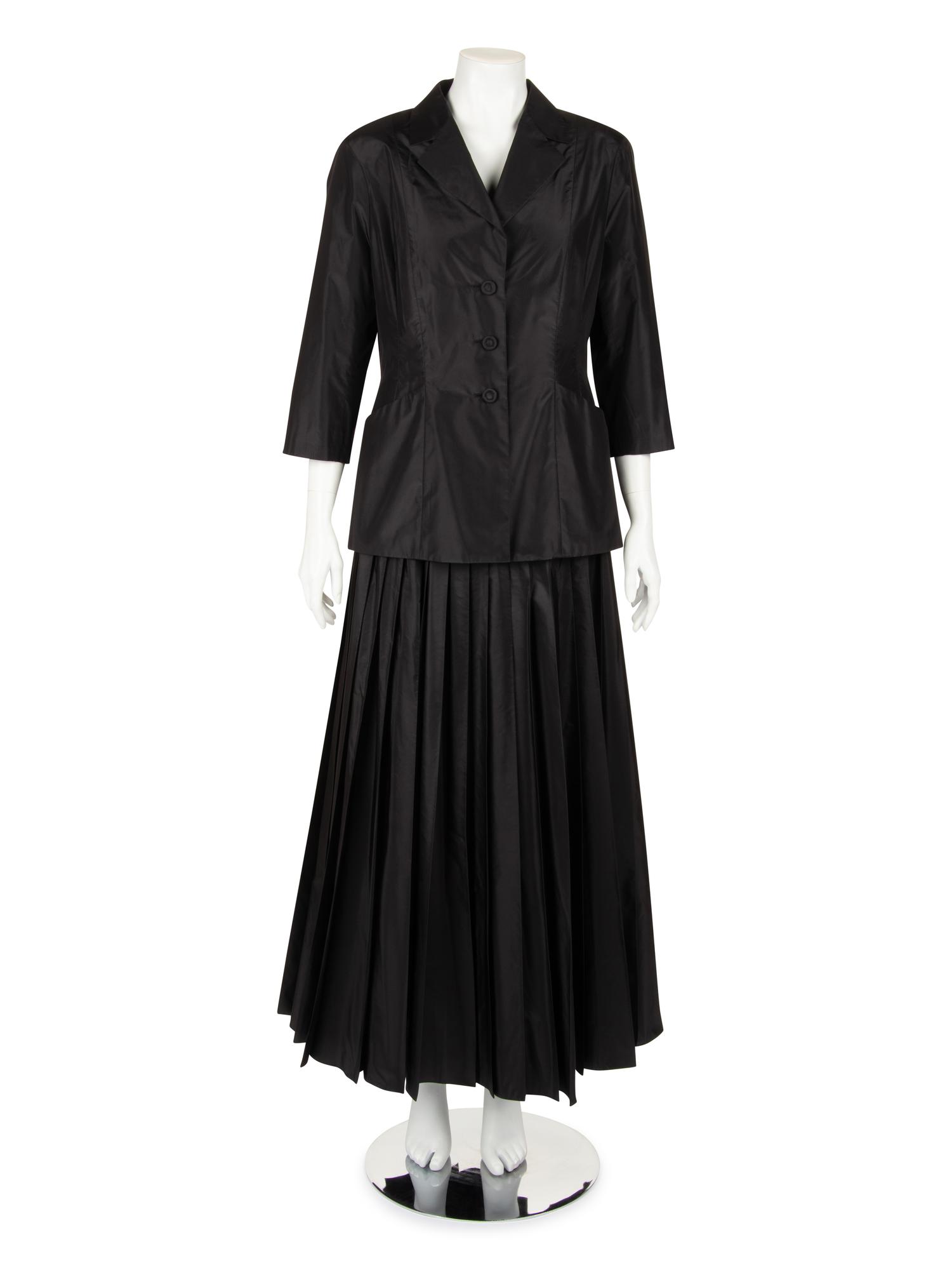 Christian Dior Two-Piece Taffeta Palazzo Pant Ensemble, Spring 2019