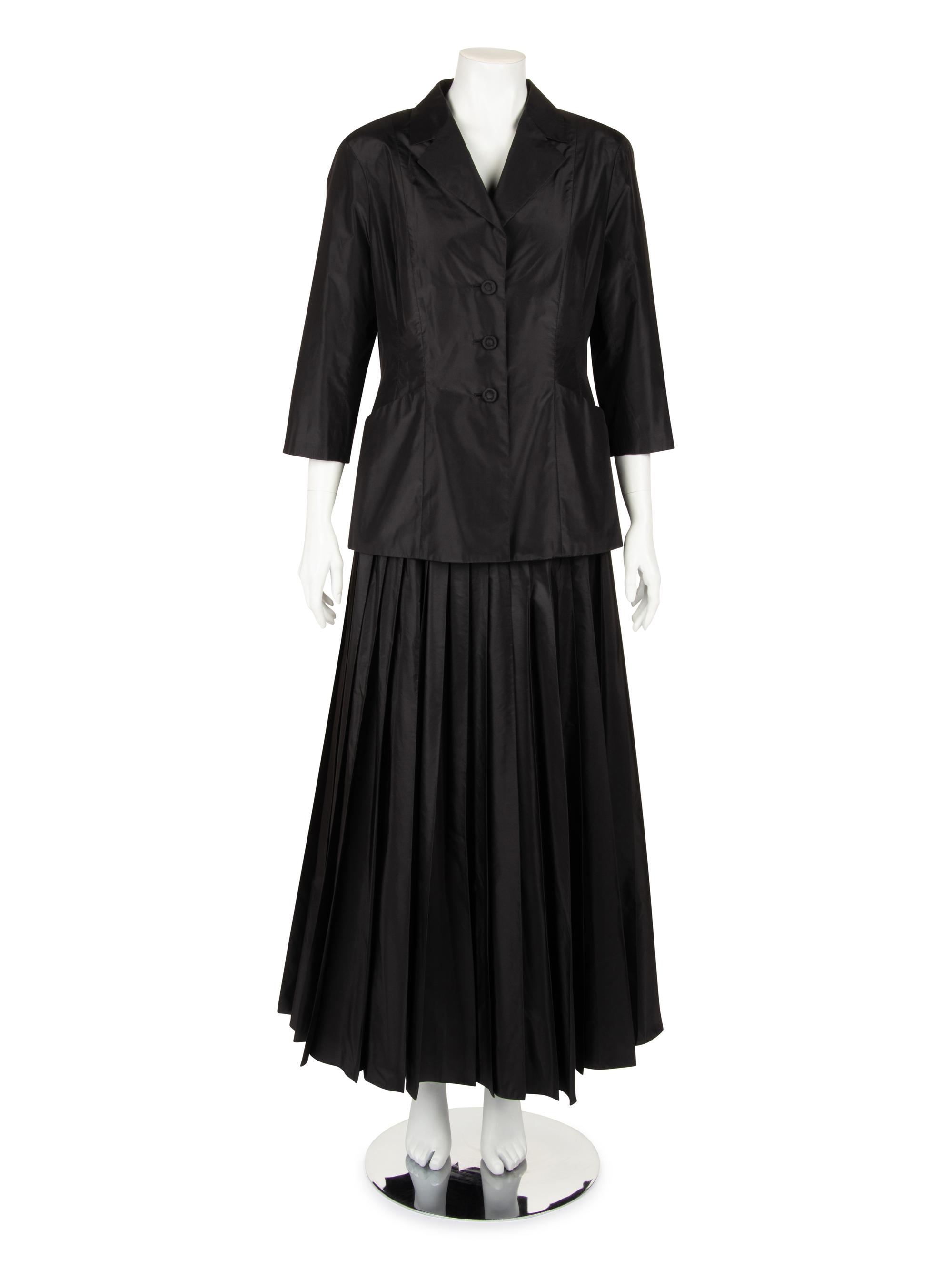 Christian Dior Two-Piece Taffeta Palazzo Pant Ensemble, Spring 2019