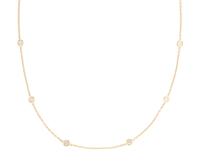 YELLOW GOLD AND DIAMOND STATION NECKLACE