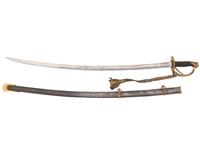 [CIVIL WAR]. Imported US Model 1840 Cavalry Officer’s saber presented to Captain Otto Harhaus, 2nd New York Volunteer Cavalry, who commanded the Regiment at Gettysburg.