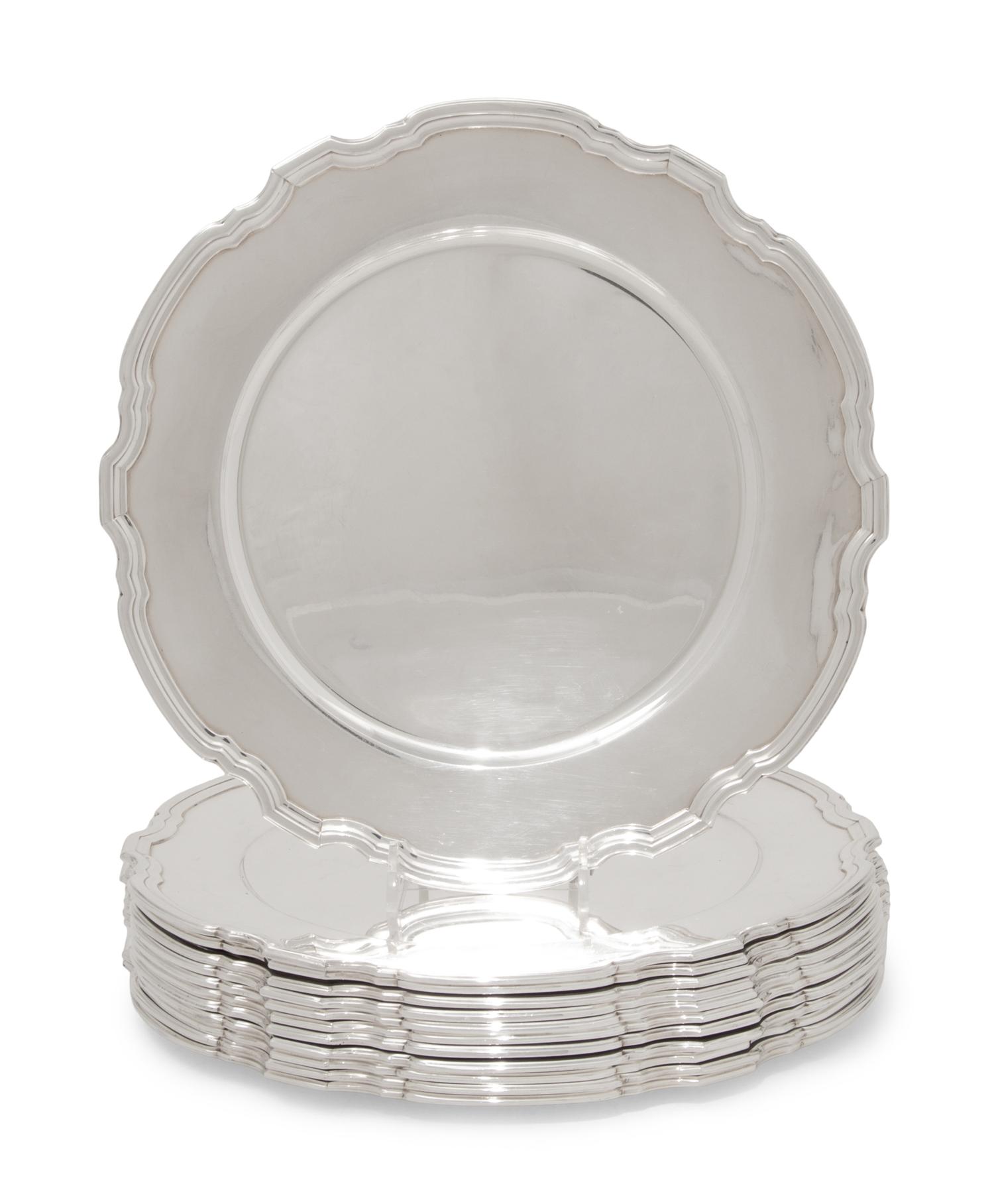 A Set of Twelve Tiffany and Co. Silver Chargers