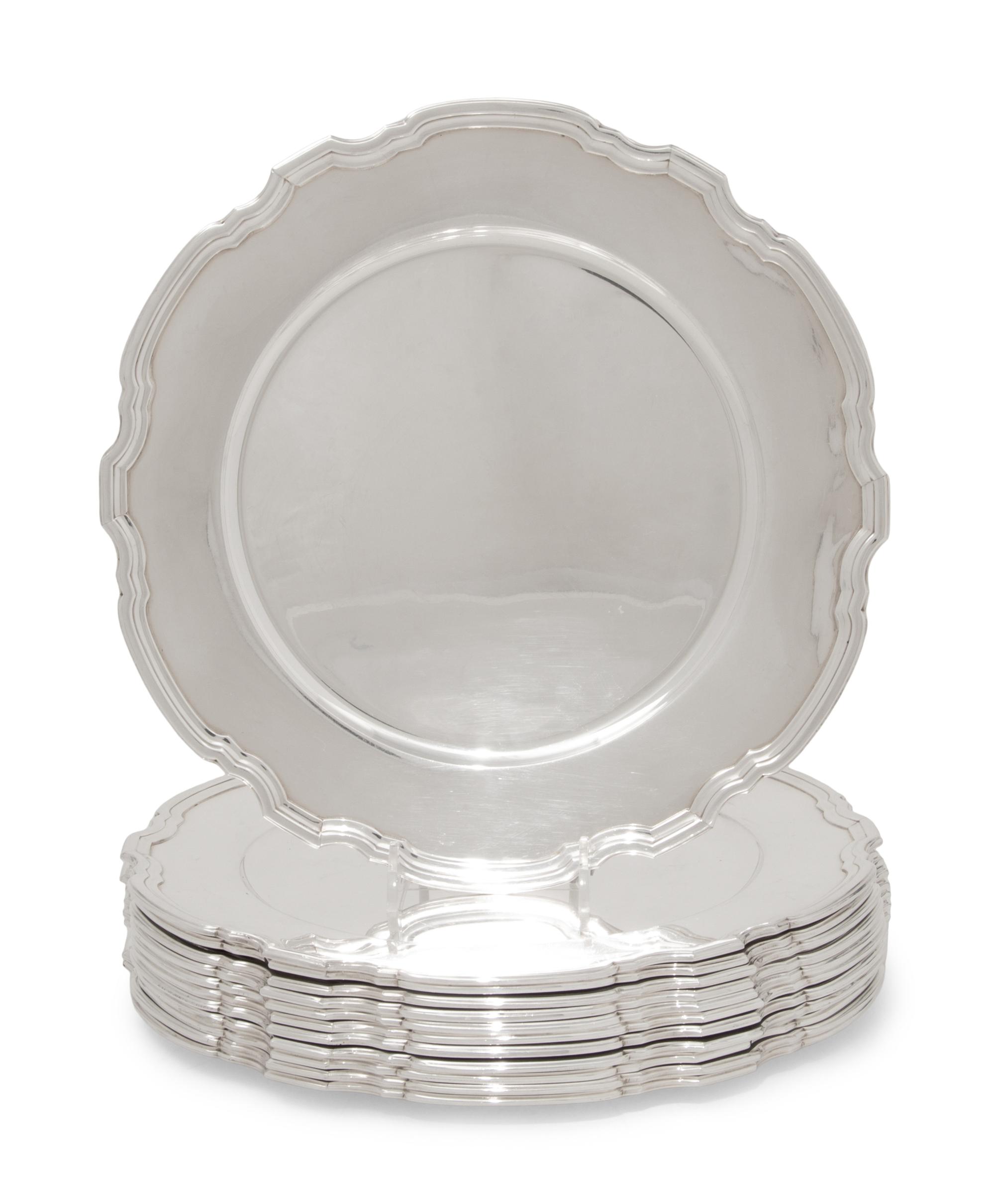 A Set of Twelve Tiffany and Co. Silver Chargers