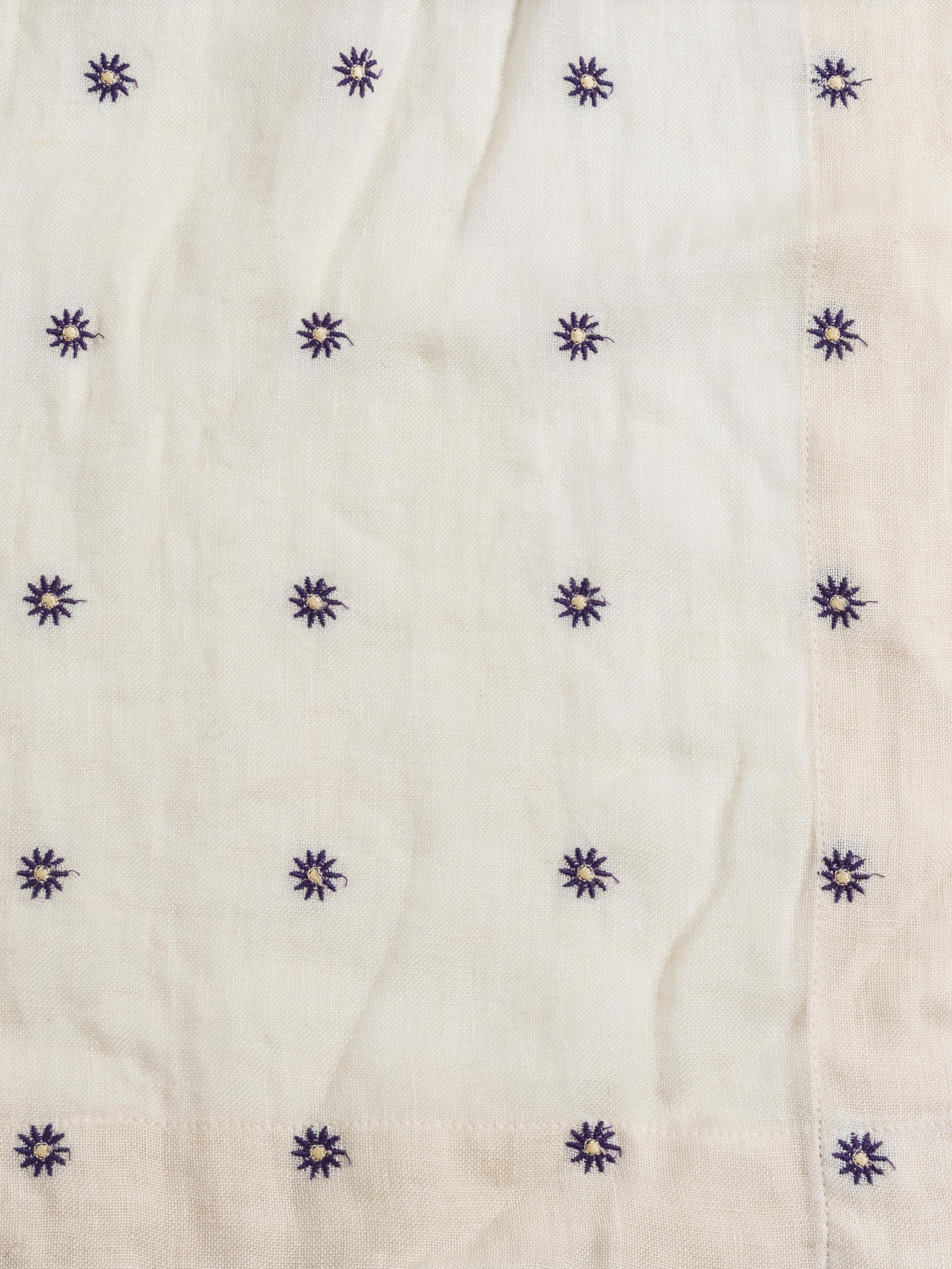 A Set of Embroidered Linen Drapery Panels