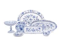 Six Meissen Blue Onion Porcelain Serving Articles