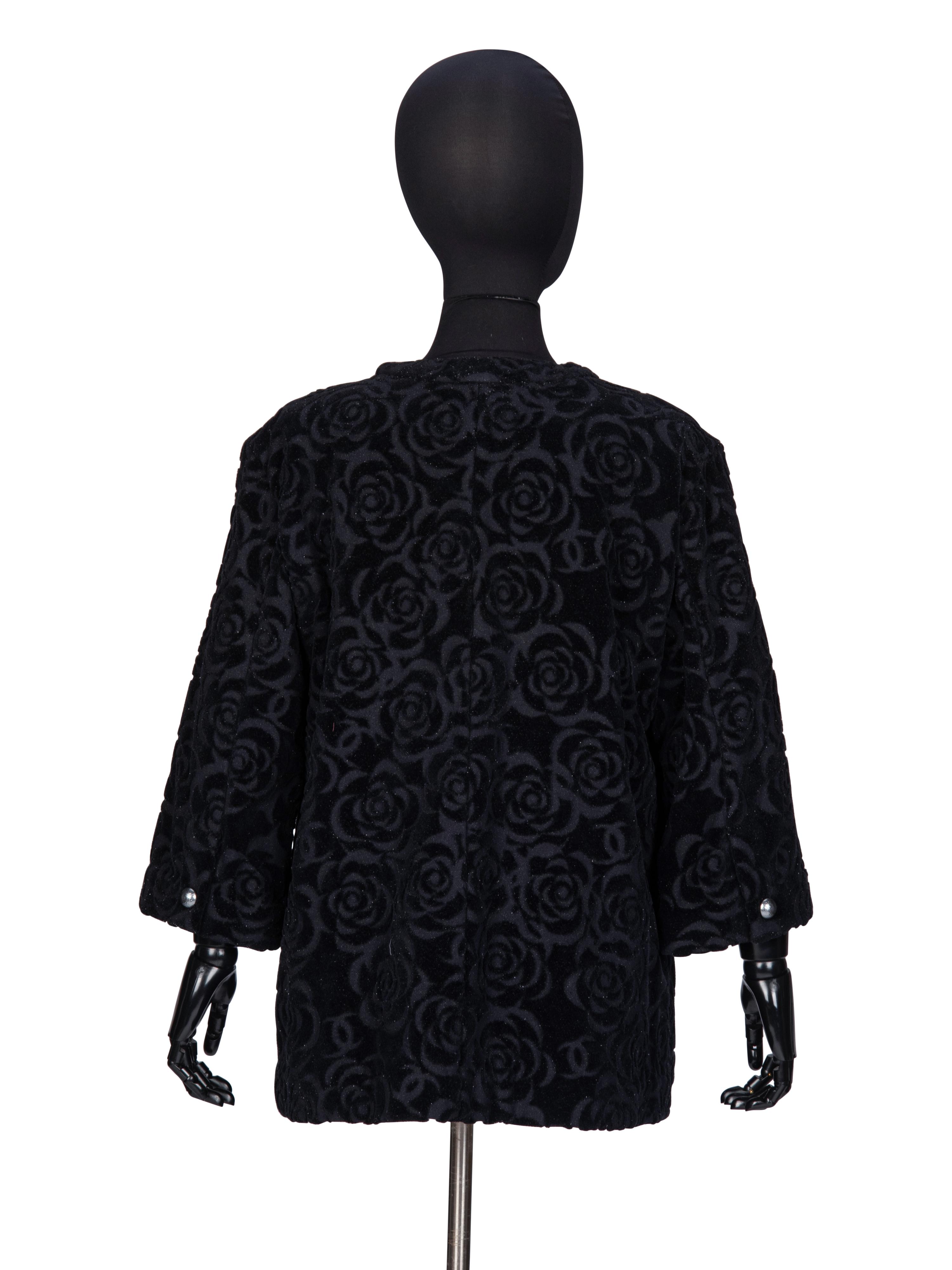 Chanel, Black Cut Terrycloth Jacket