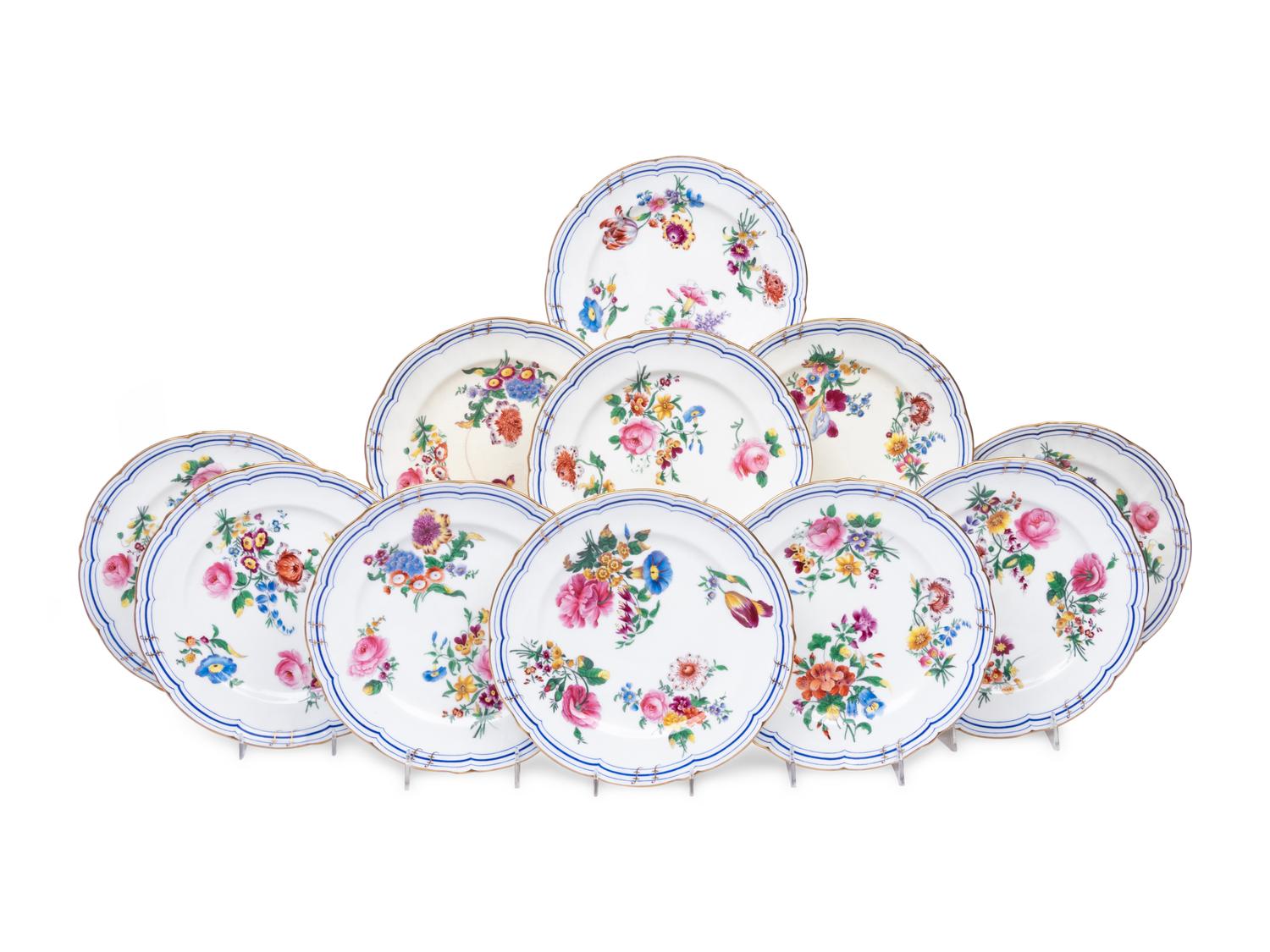 A Set of Sixteen Coalport Porcelain Plates