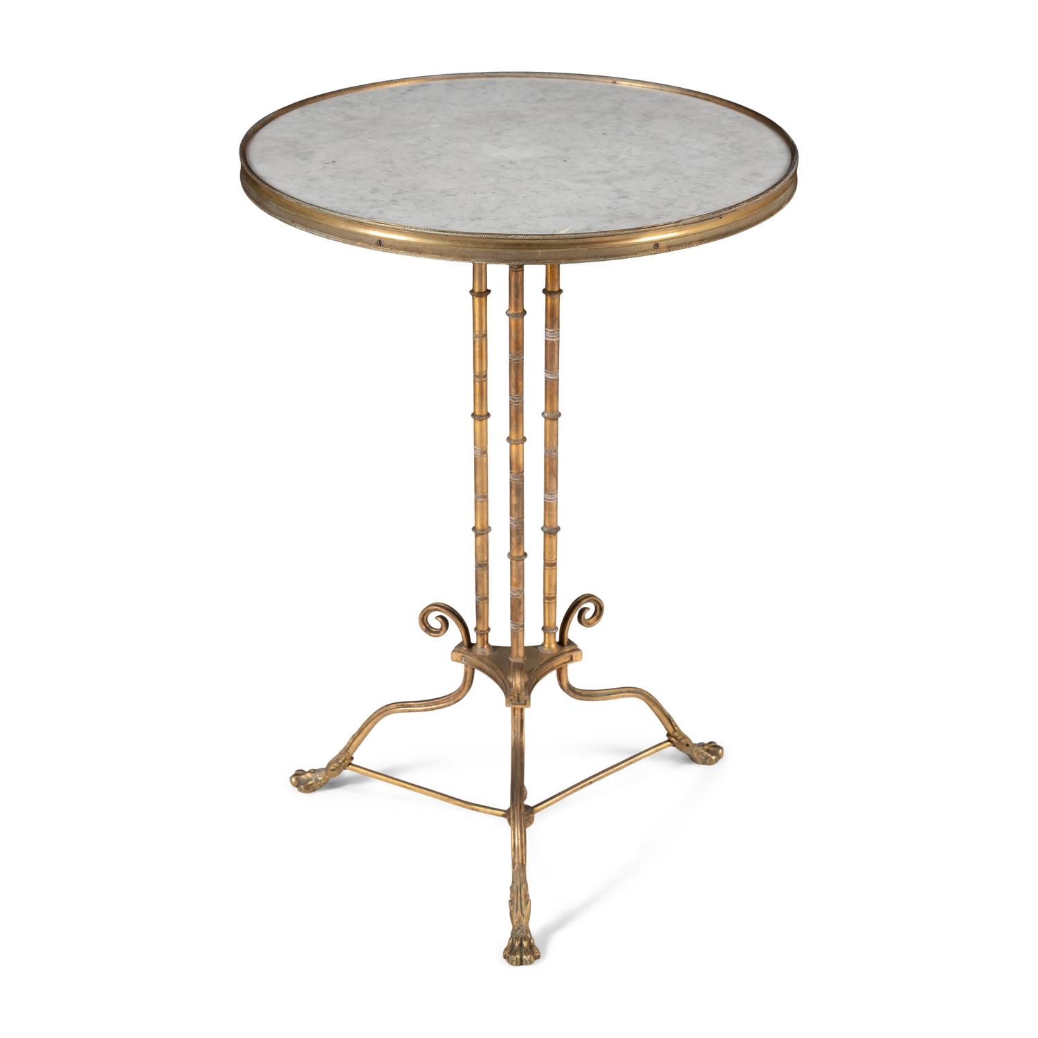 A French Brass and Marble-Top Guéridon