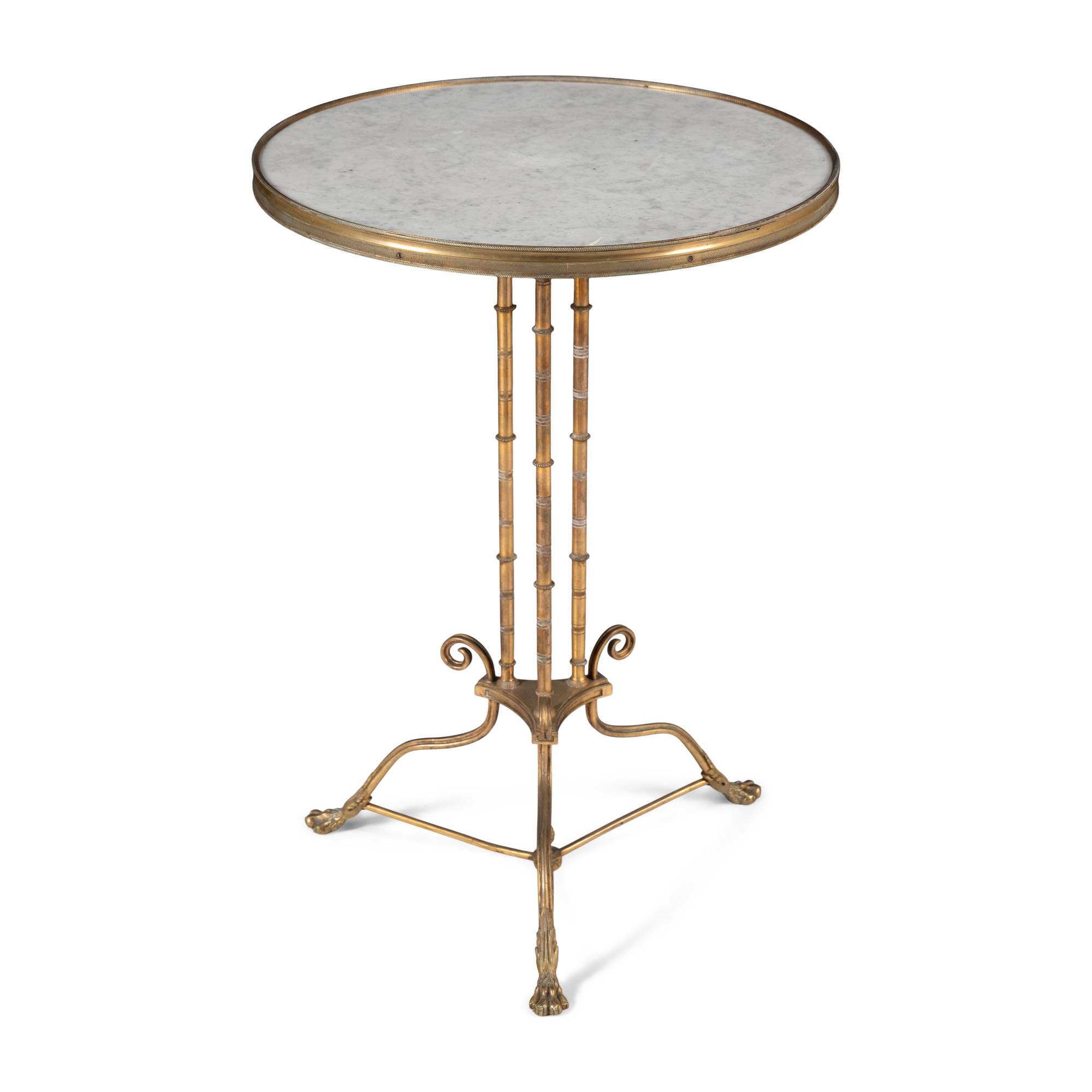 A French Brass and Marble-Top Guéridon