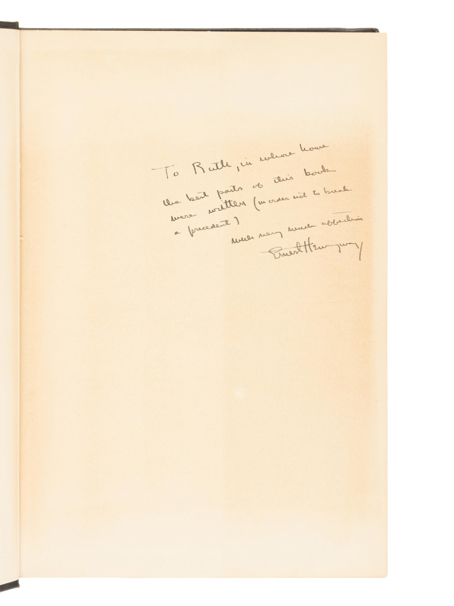 HEMINGWAY, Ernest (1899-1961). Death in the Afternoon. New York: Charles Scribner's Sons, 1932.
