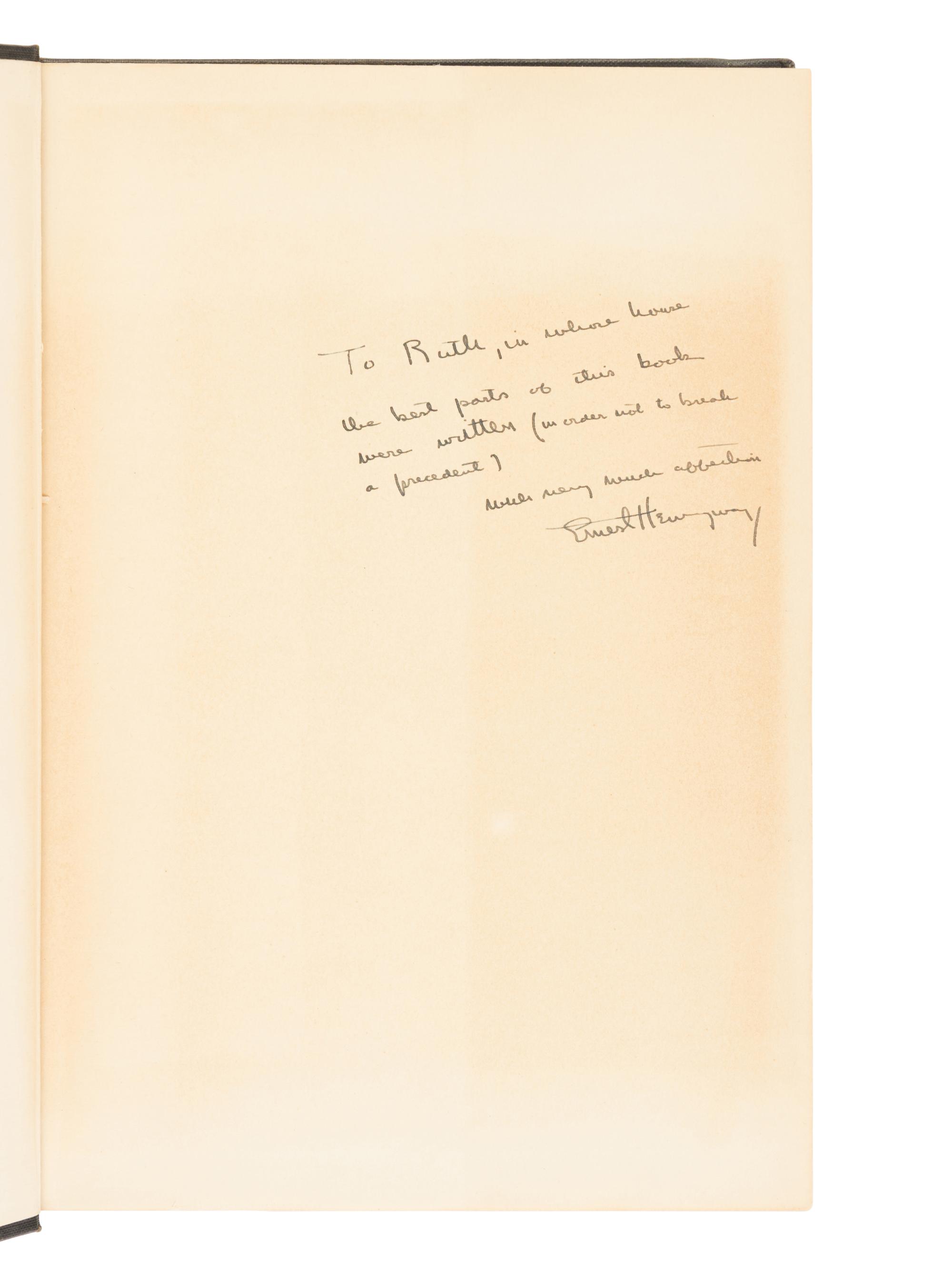 HEMINGWAY, Ernest (1899-1961). Death in the Afternoon. New York: Charles Scribner's Sons, 1932.