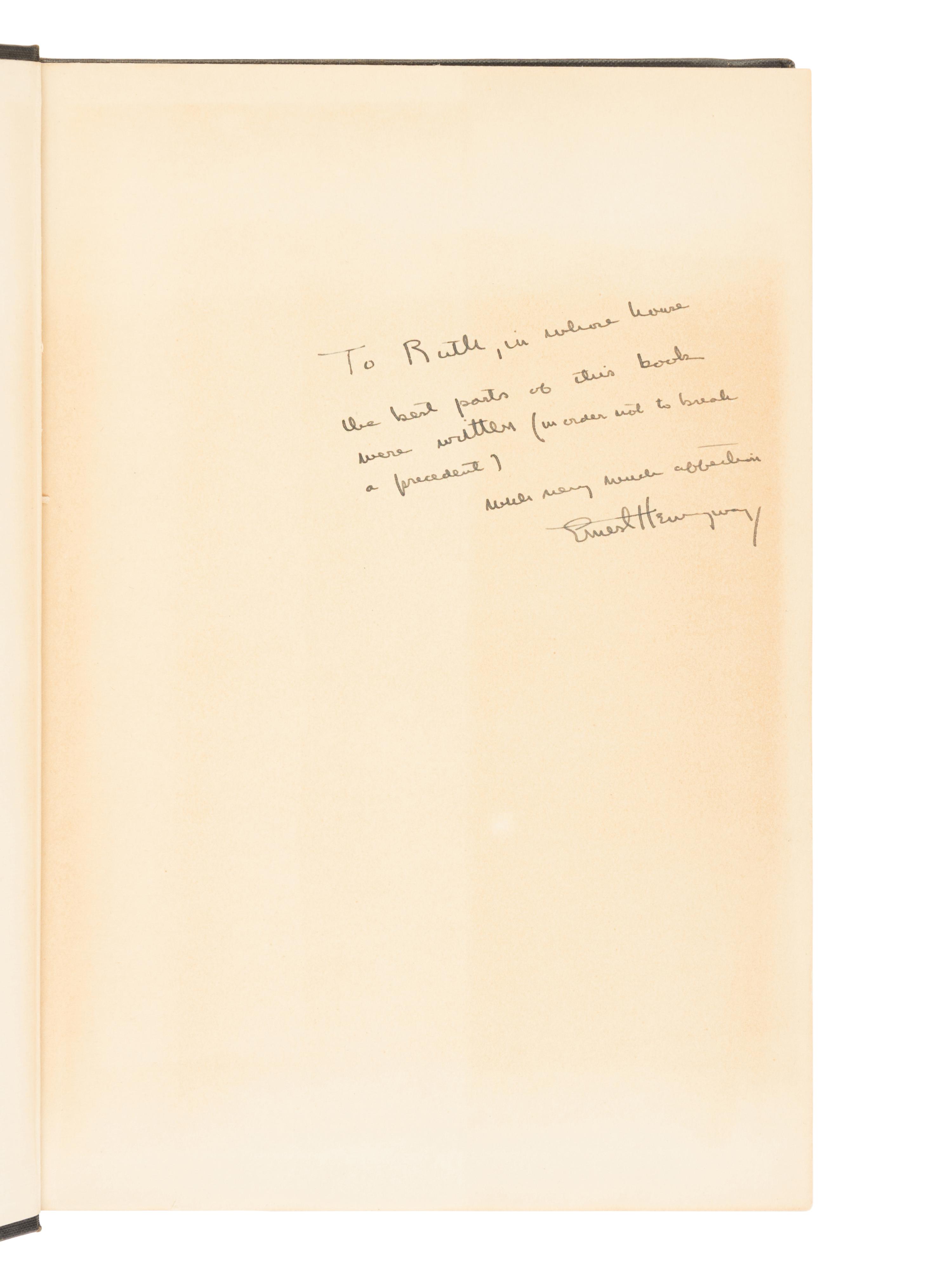 HEMINGWAY, Ernest (1899-1961). Death in the Afternoon. New York: Charles Scribner's Sons, 1932.
