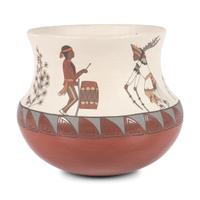 Pottery Jar, with Painted Figures