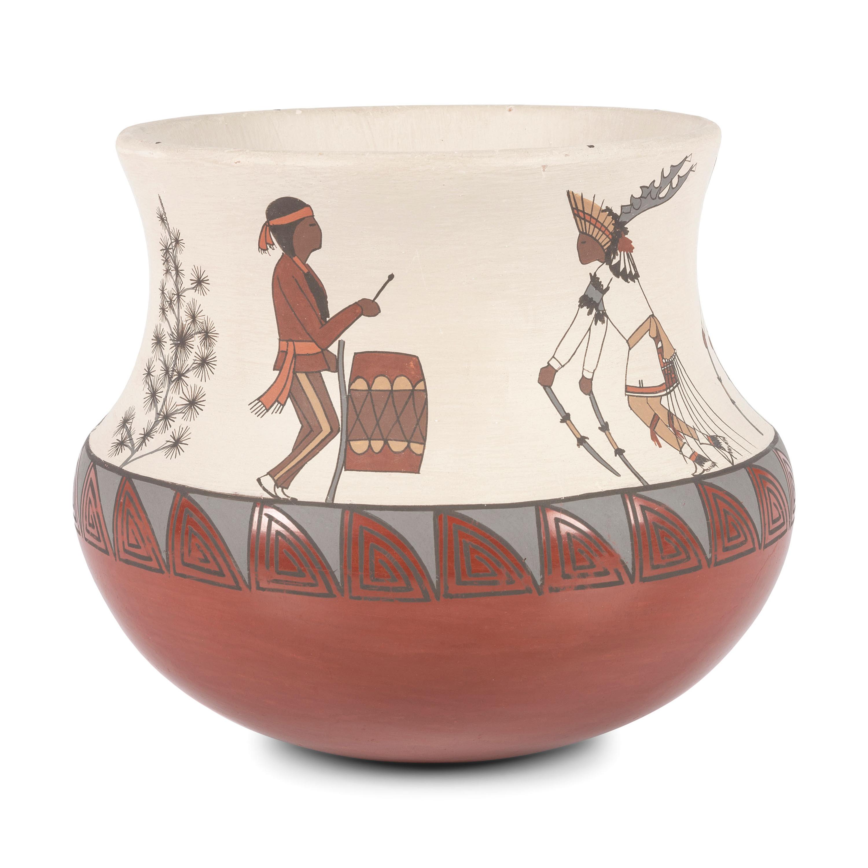 Pottery Jar, with Painted Figures