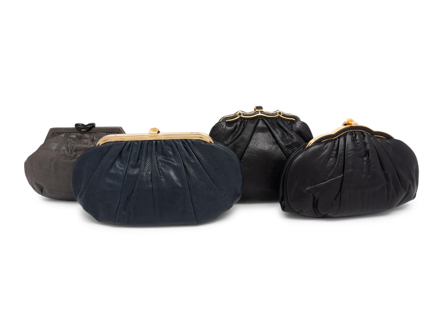 Four Designer Clutches: Three Judith Leiber, One Bottega Veneta