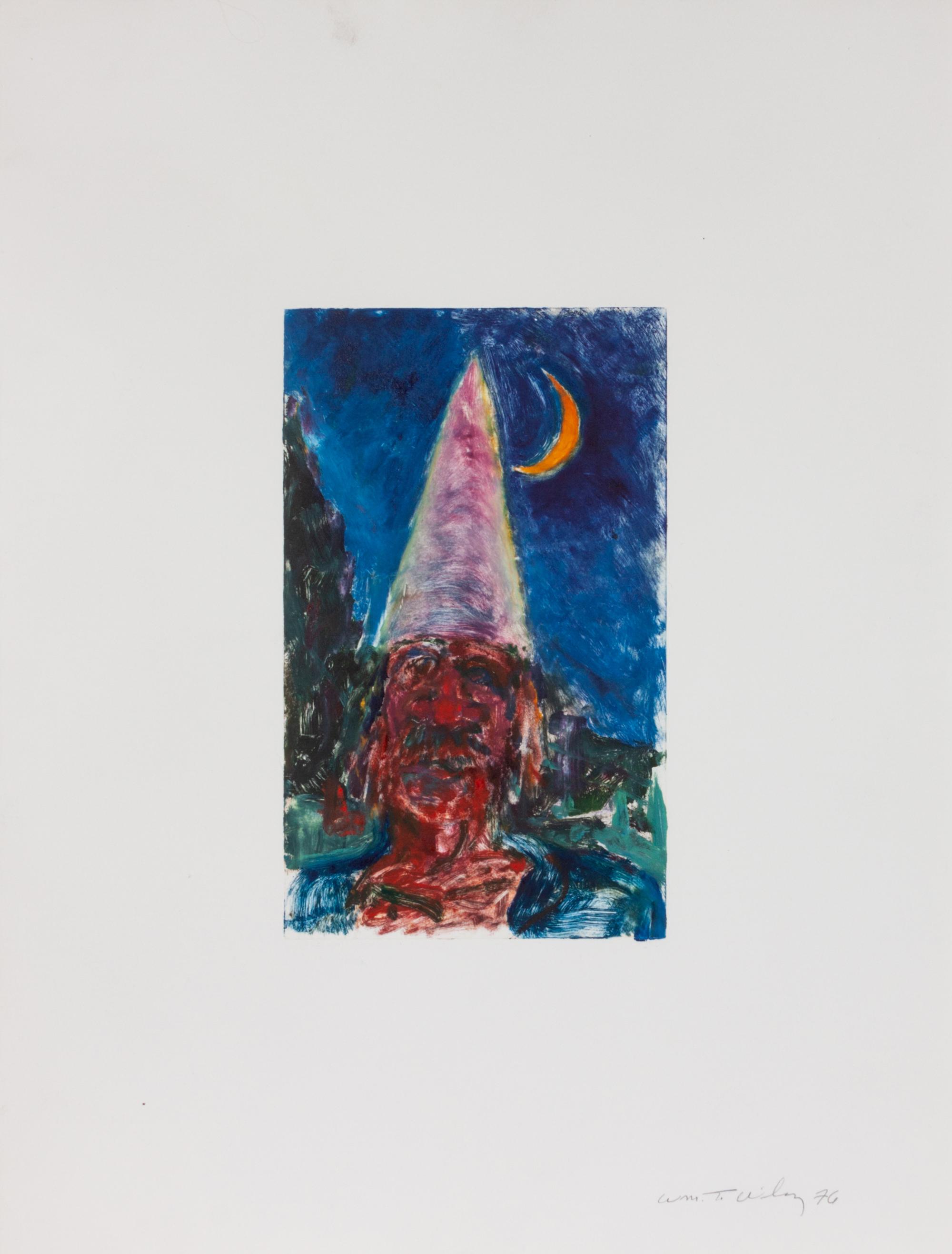 Monoprint (Self Portrait in a Dunce Cap/Mr. Unnatural)