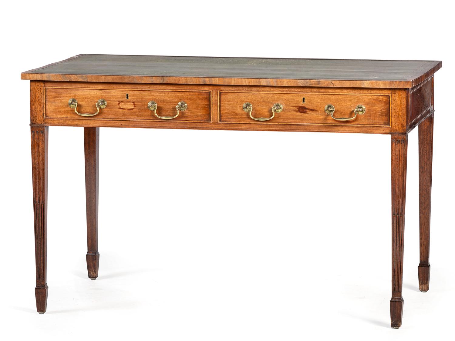 An English Mahogany Leather Inset Writing Table