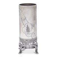 An Aesthetic Movement Japanesque Sterling Silver Bud Vase