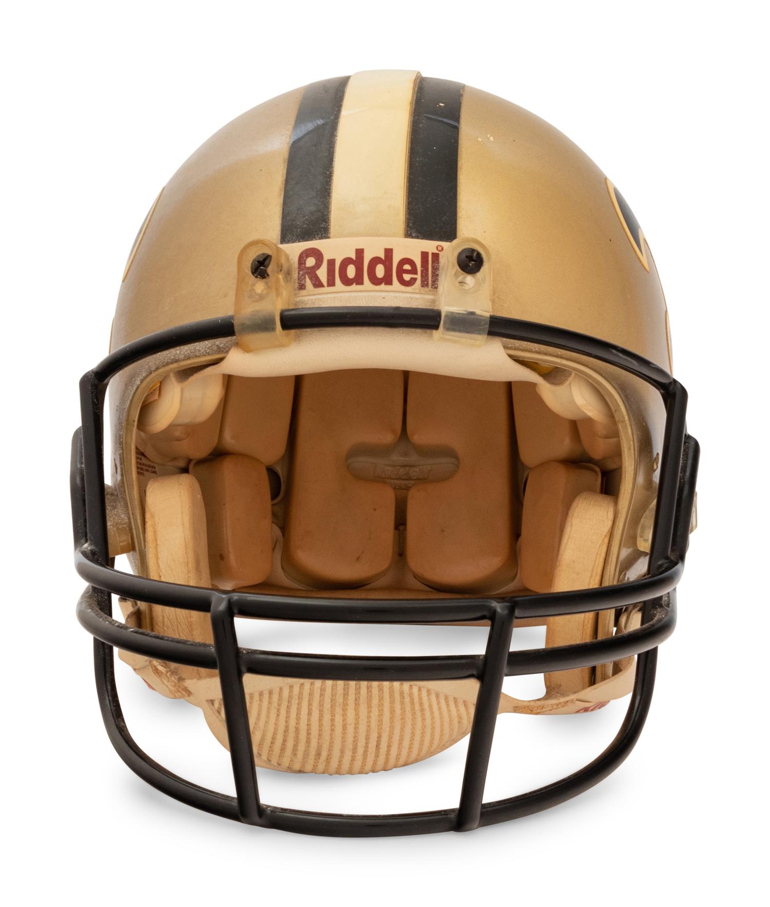 A New Orleans Saints Riddell Football Helmet Formerly Displayed at Mike Ditka's Restaurant