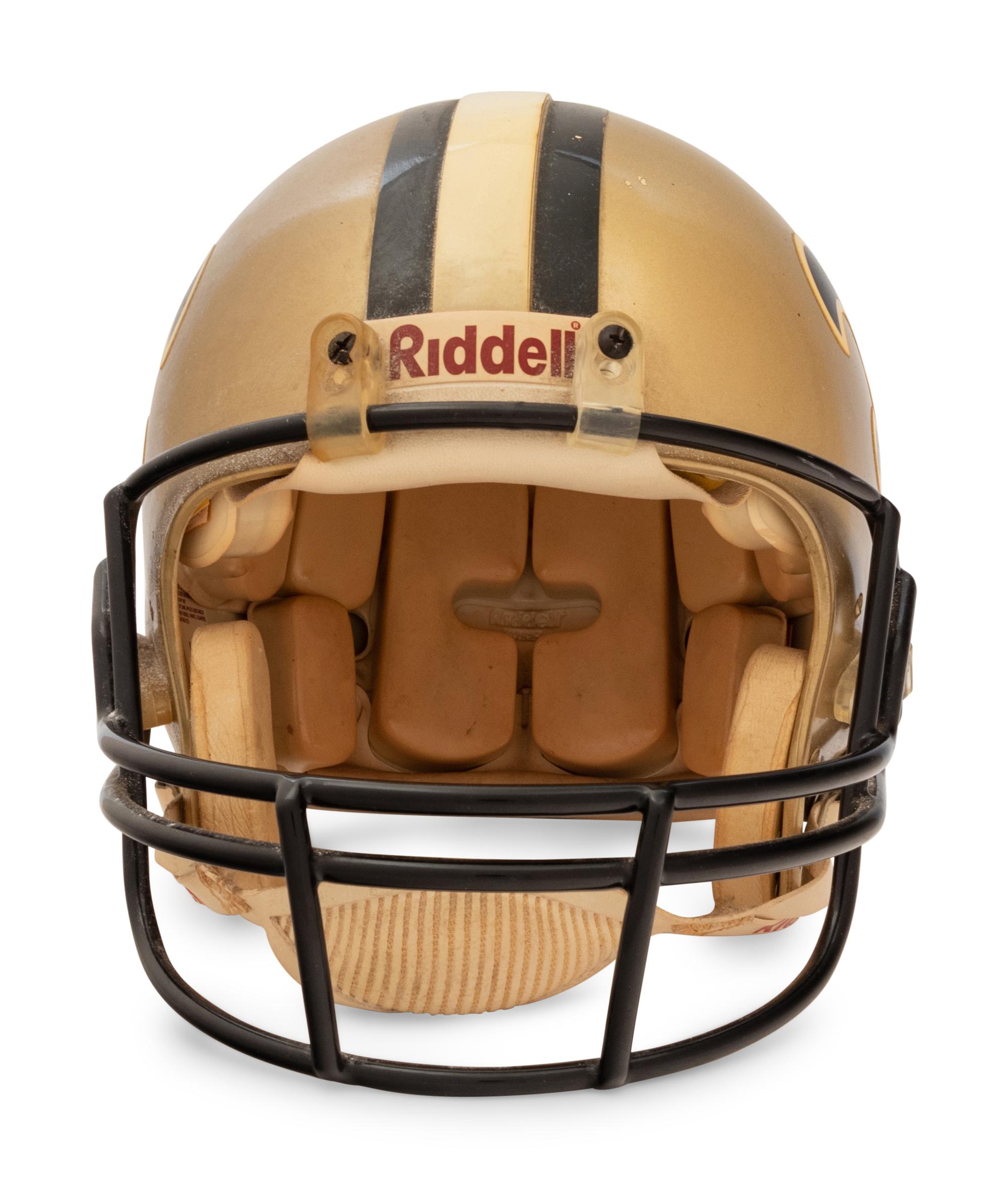 A New Orleans Saints Riddell Football Helmet Formerly Displayed at Mike Ditka's Restaurant